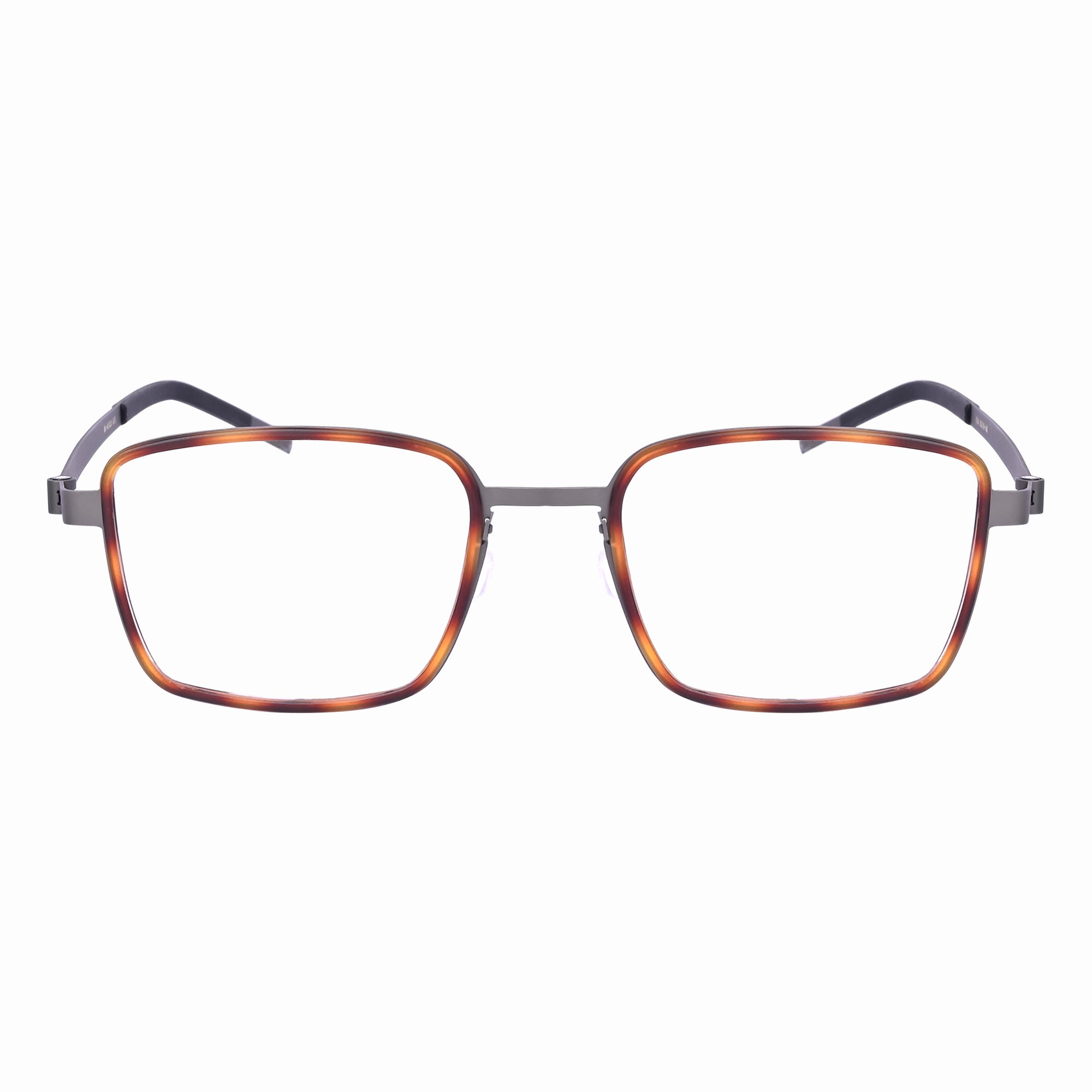 Grey Tortoise Square Keymount Titanium Glasses - LG-007 GRTT