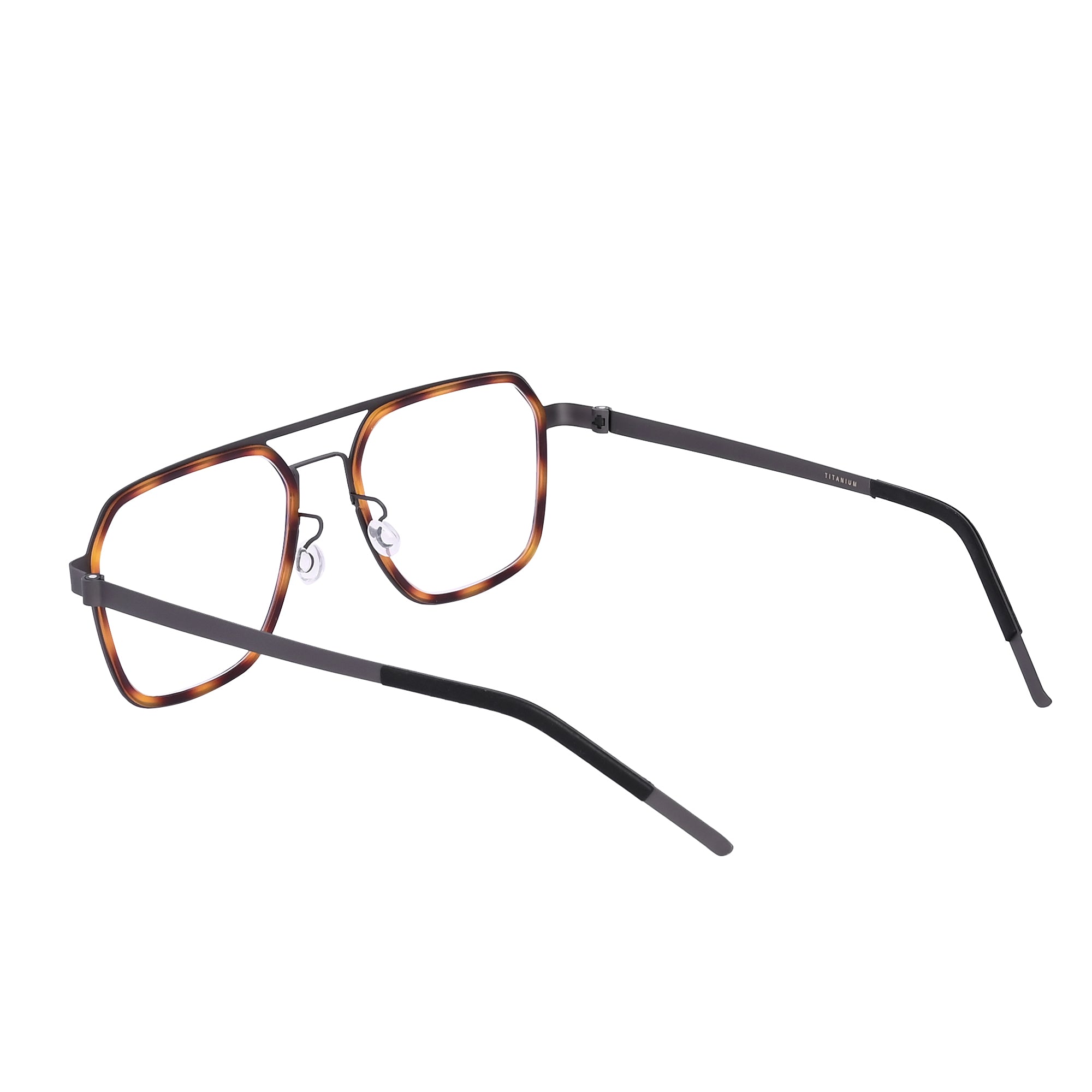 Grey Tortoise Titanium Squares - LG-002 GRTT