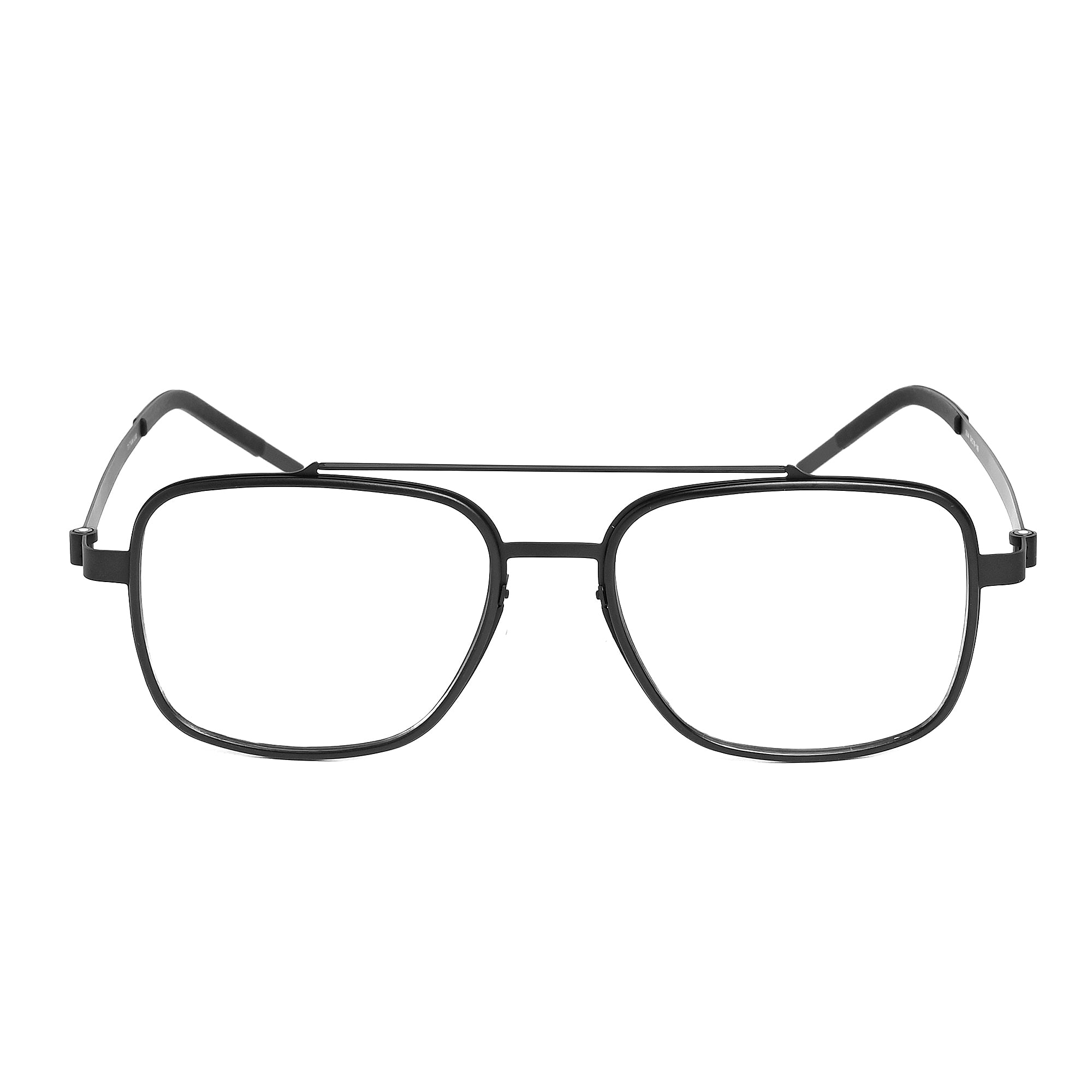 Black & Gray Square Titanium Eyeglasses - LG-006 BLGRY