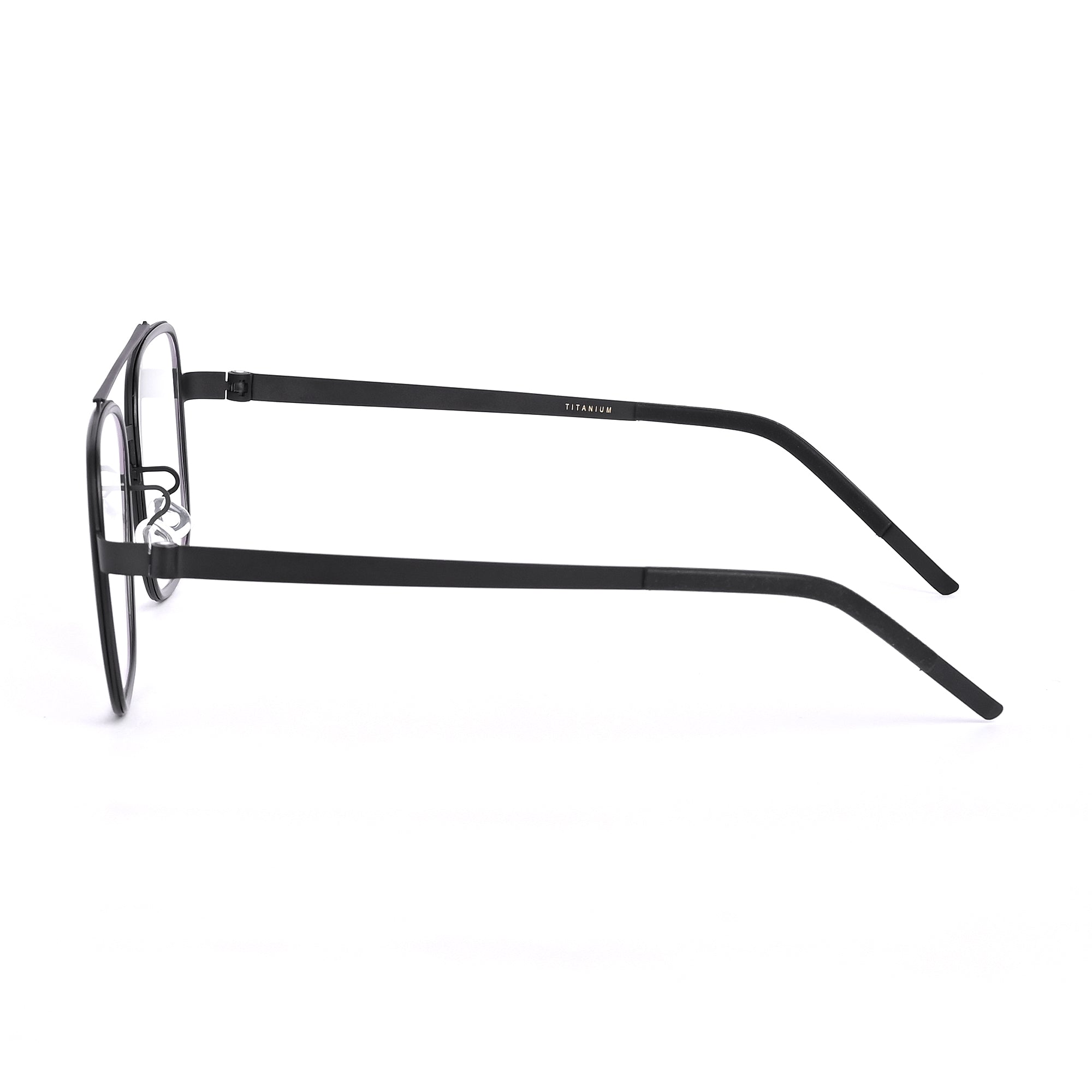 Black & Gray Square Titanium Eyeglasses - LG-006 BLGRY