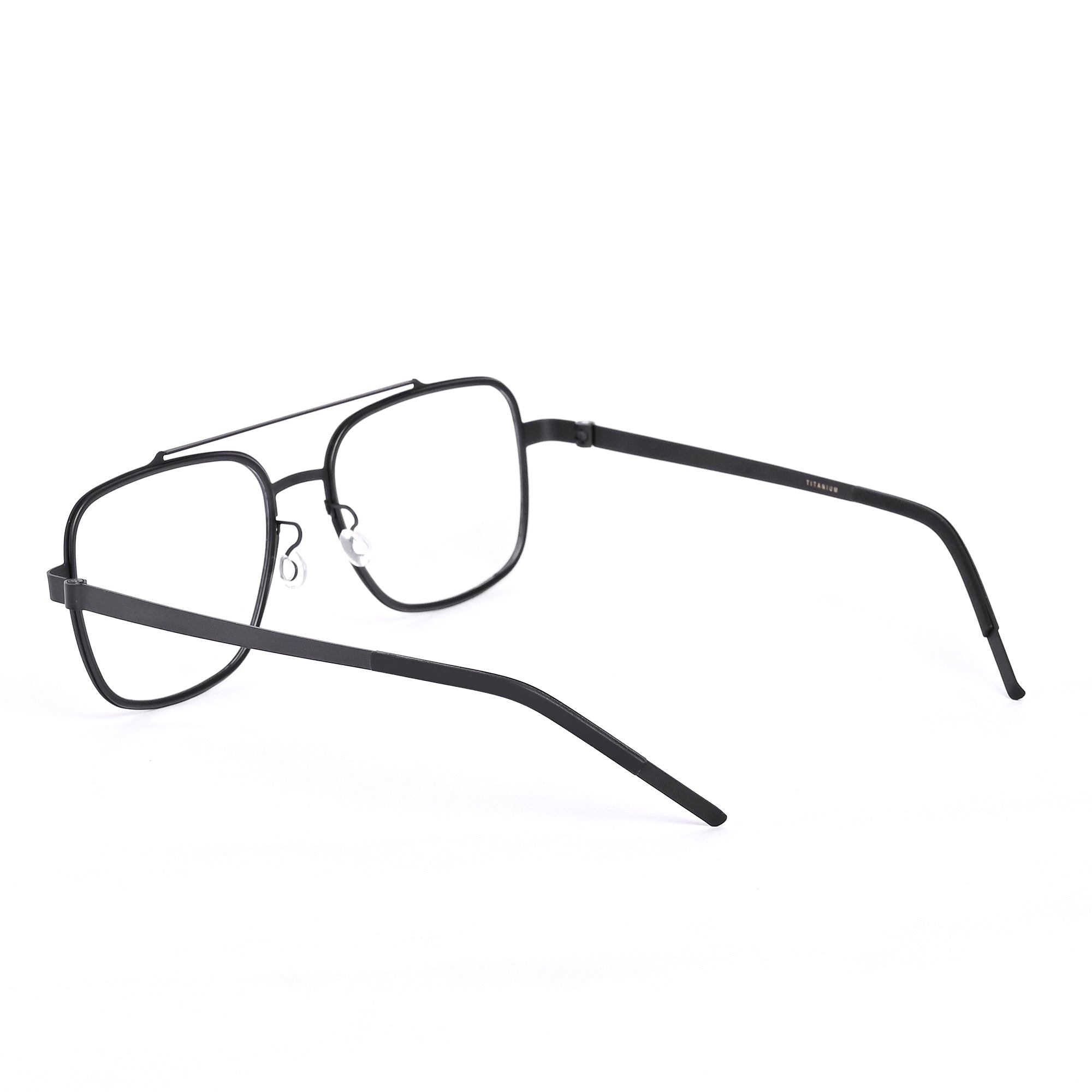 Black & Gray Square Titanium Eyeglasses - LG-006 BLGRY