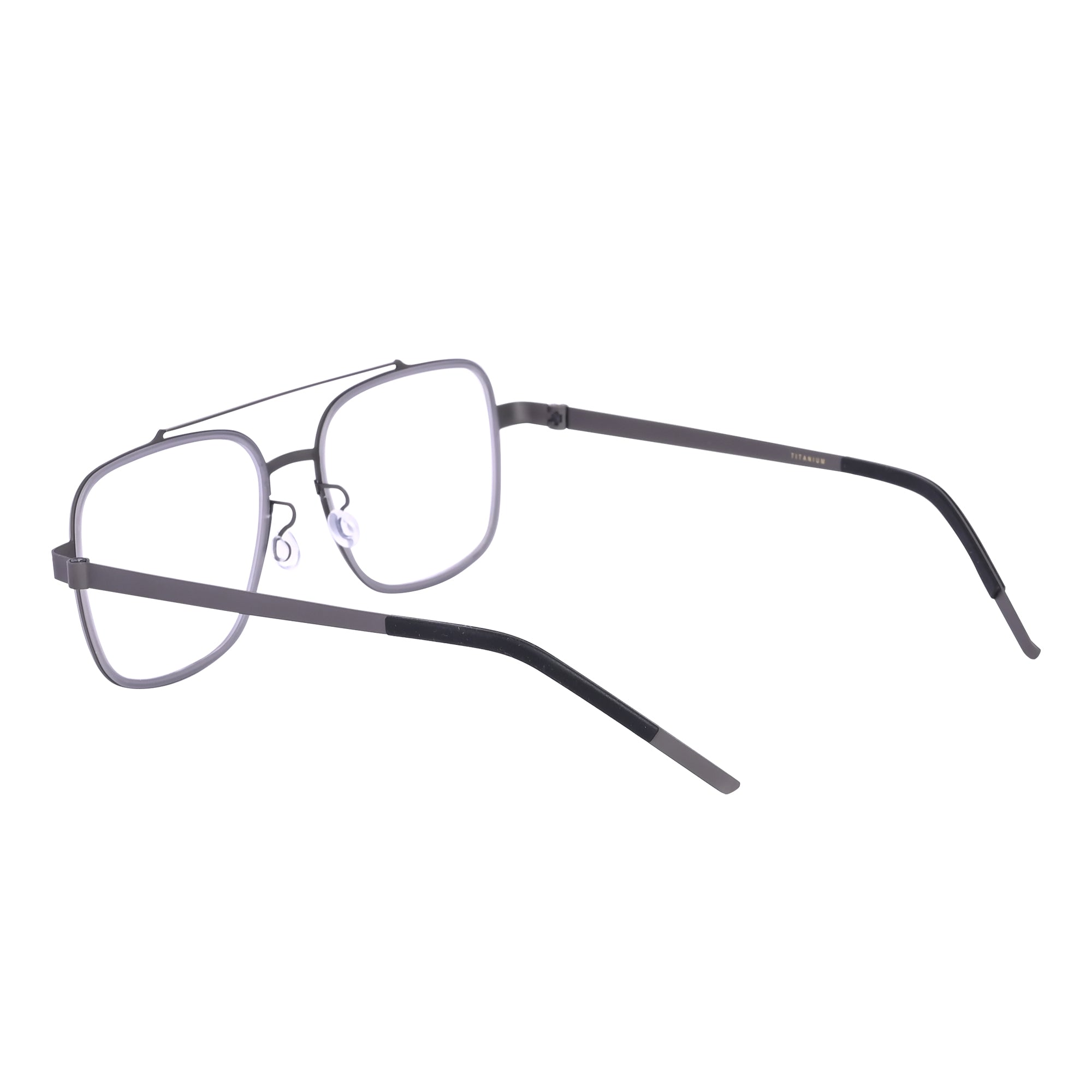 Grey Square Titanium Computer Eyeglasses - LG-006 GRY