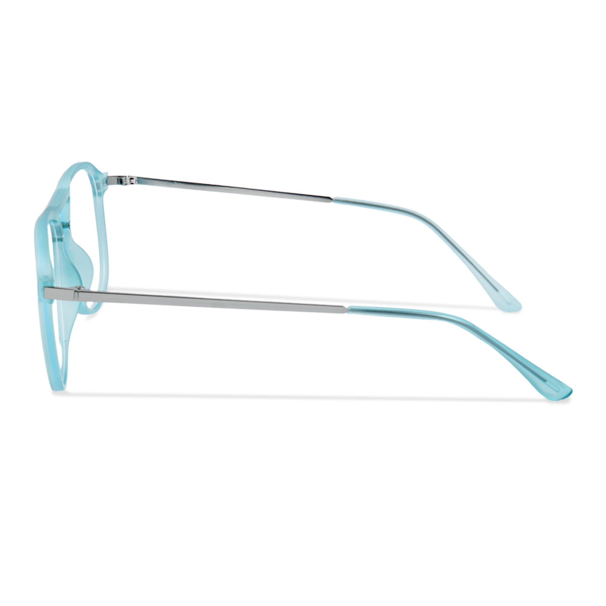Matte blue Rimmed Round Eyeglasses - LP003