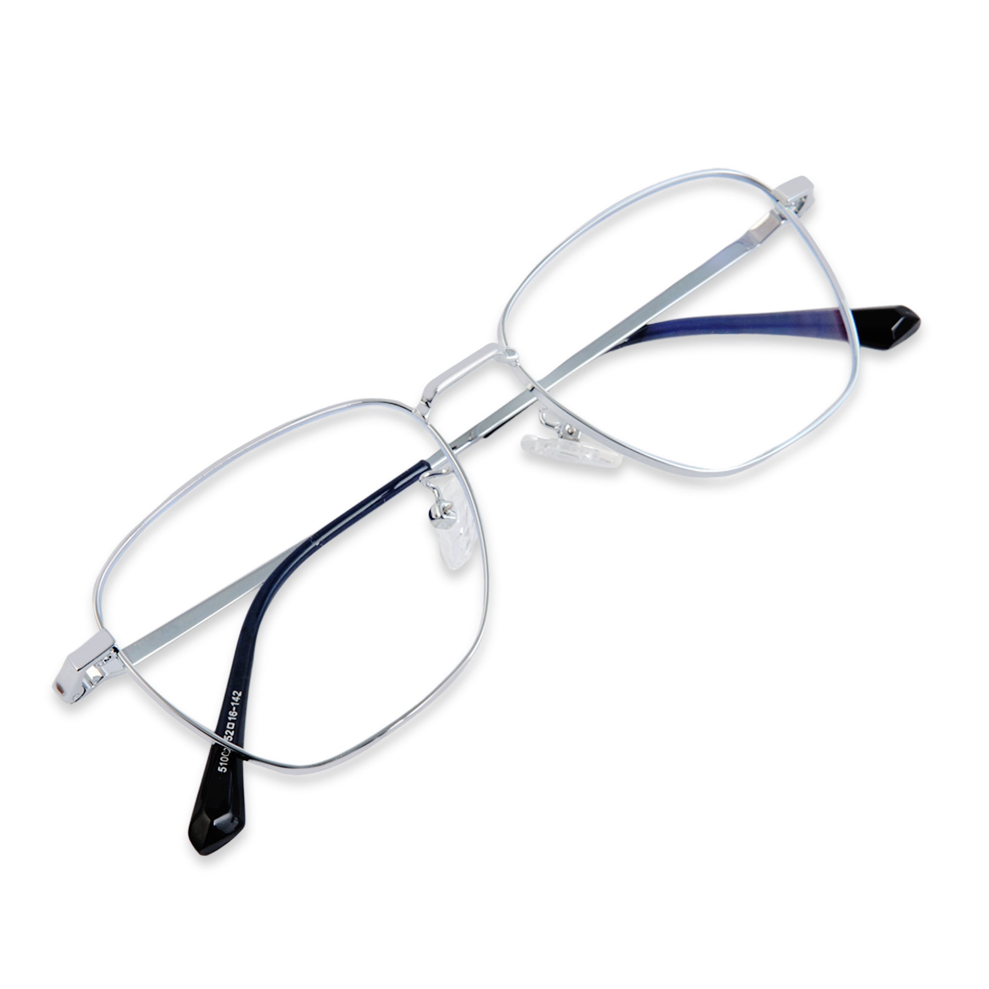 Silver Square Metal Eyeglasses  L51003