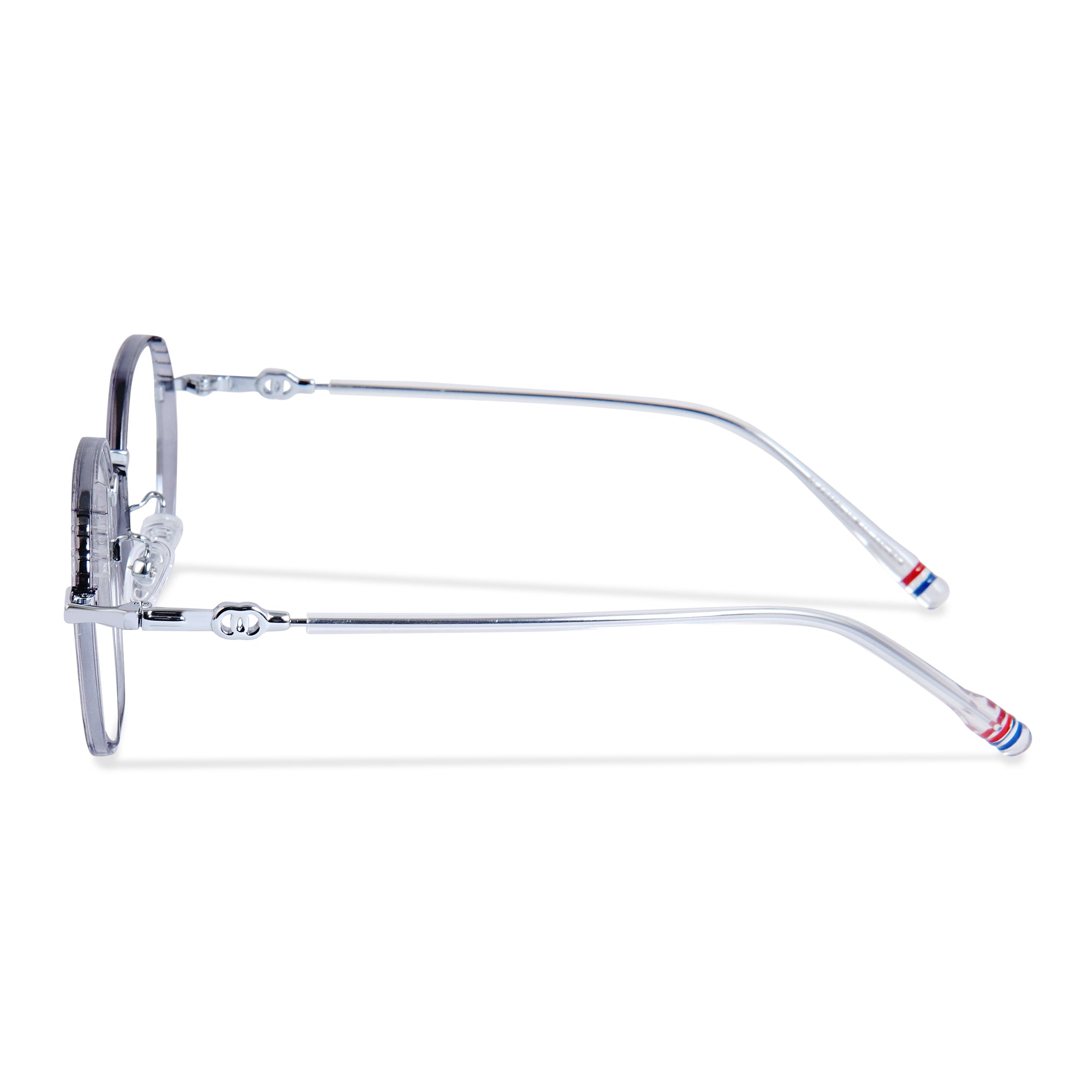 Grey SILVER  Round Titanium Eyeglasses - LTR23022