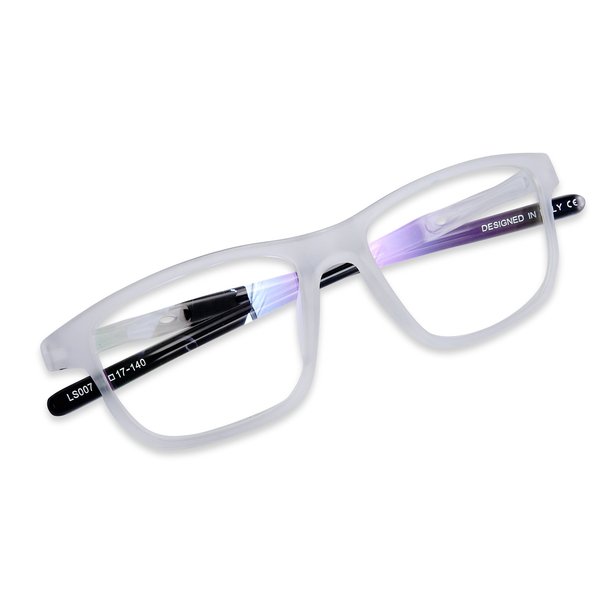Transparent mat Sporty frame Eyeglasses - L007