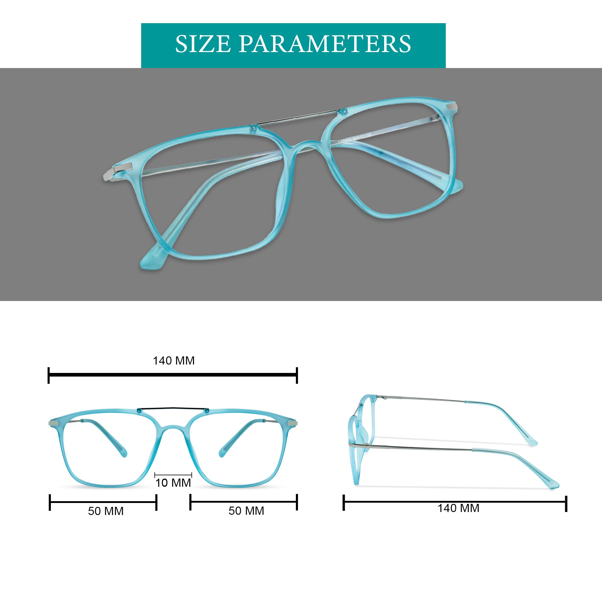 Green & Grey Computer Glasses Eyeglasses - LP004