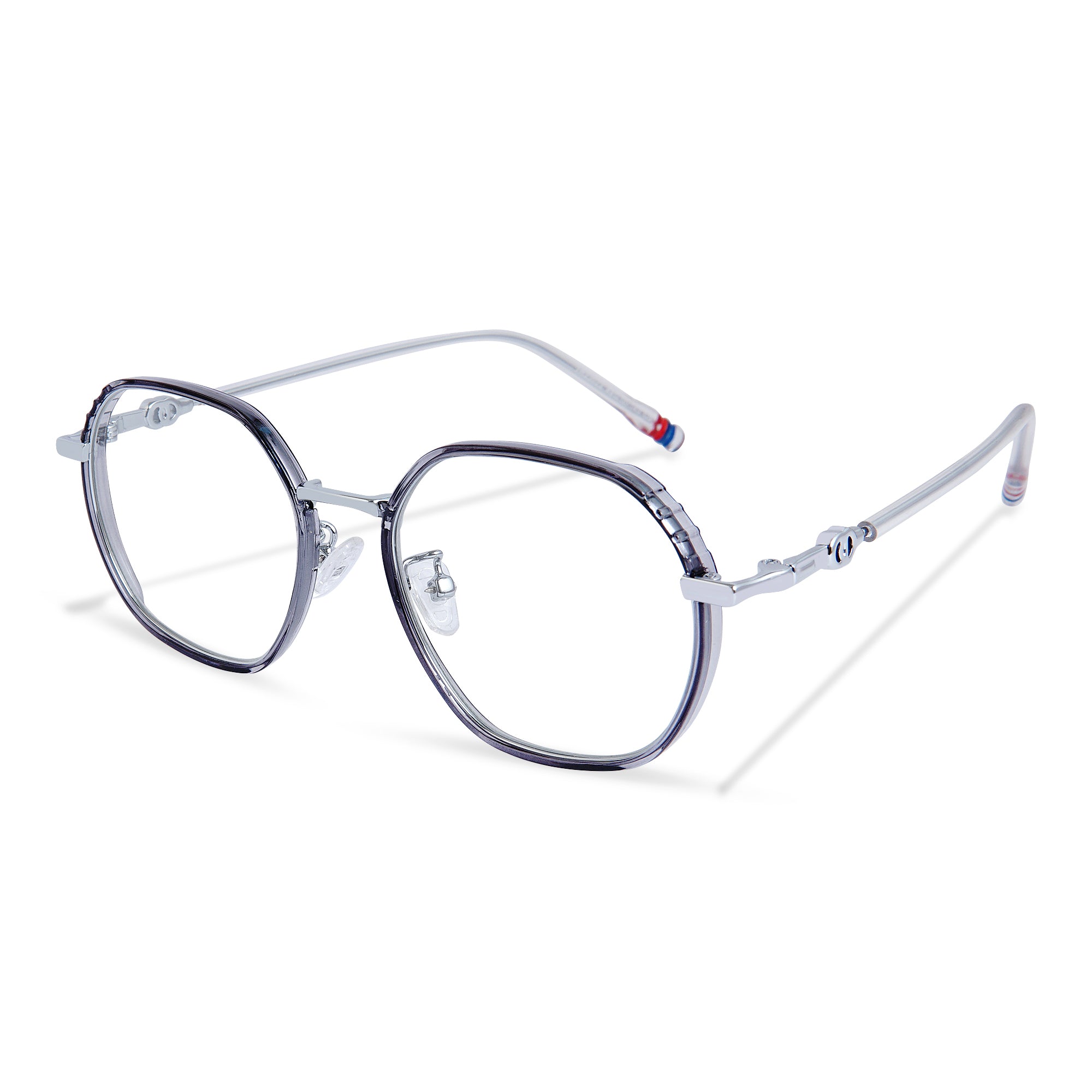 Grey Tortoise Square Keymount Titanium Glasses - LTR23022