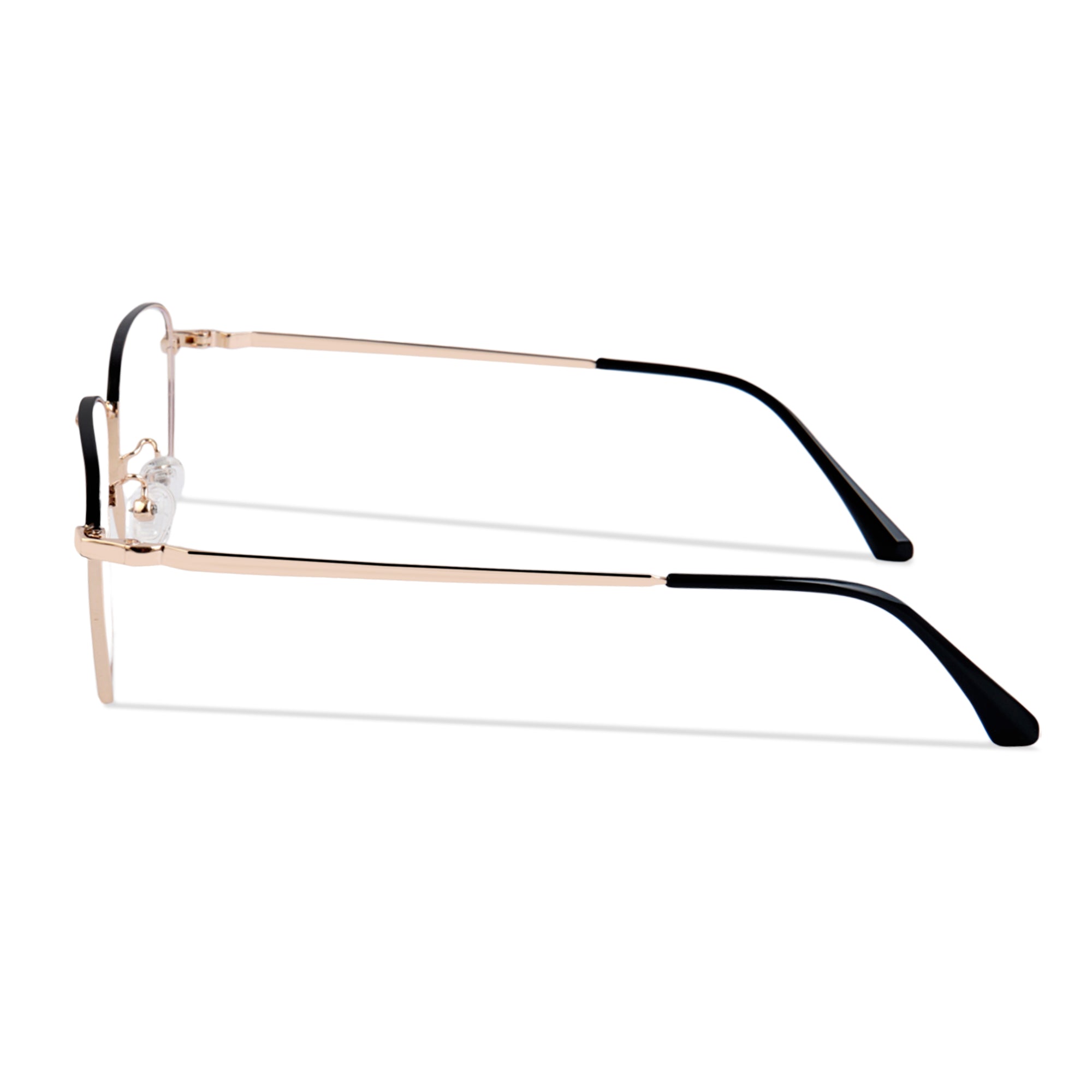 Black & Gold Square Metal Eyeglasses - L51003