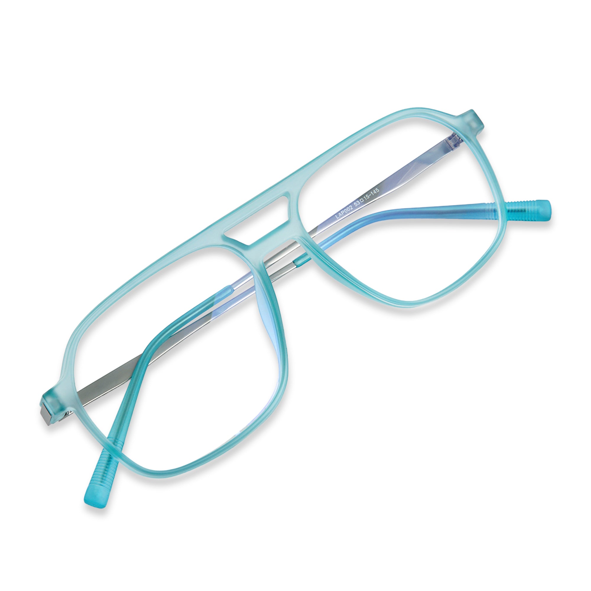 Grey Square Metal Eyeglasses - LP002