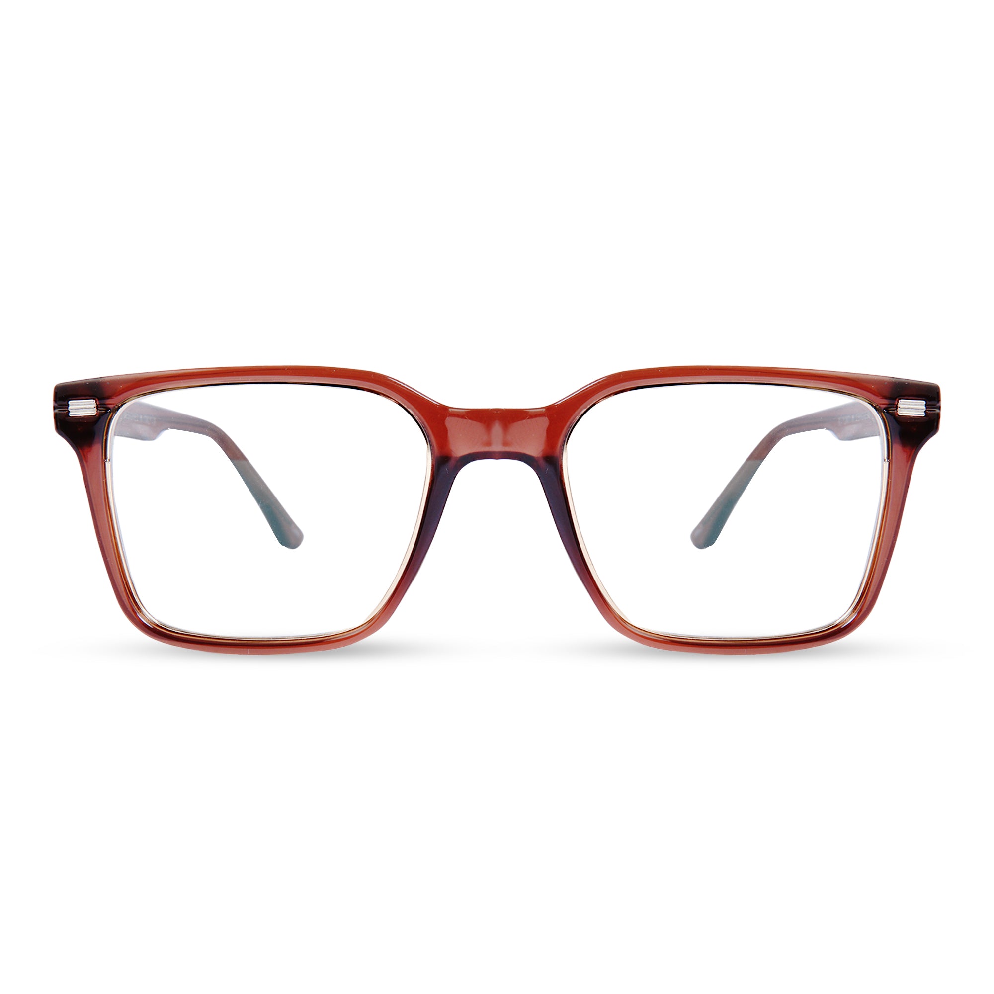 Transparent BROWN Square frame Eyeglasses - LR008