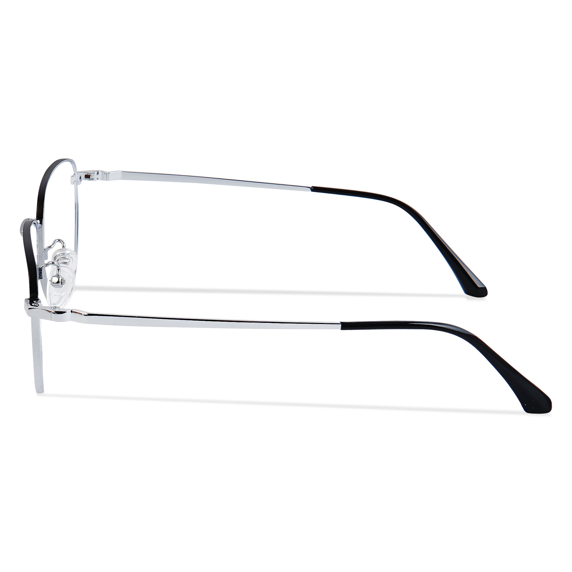 Black Silver Square Metal Eyeglasses - L51003