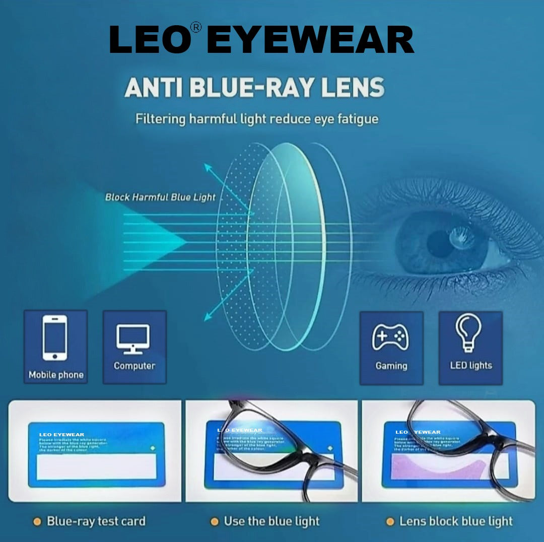 Transparent & Blue Square Rimmed Eyeglasses - L105  C20