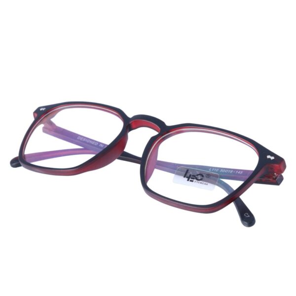 Black & Red Hexagon Rimmed Eyeglasses - L110-C7