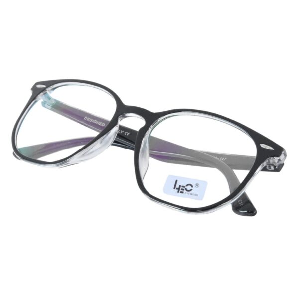 Transparent Black Rimmed Hexagon Eyeglasses - L106-C11