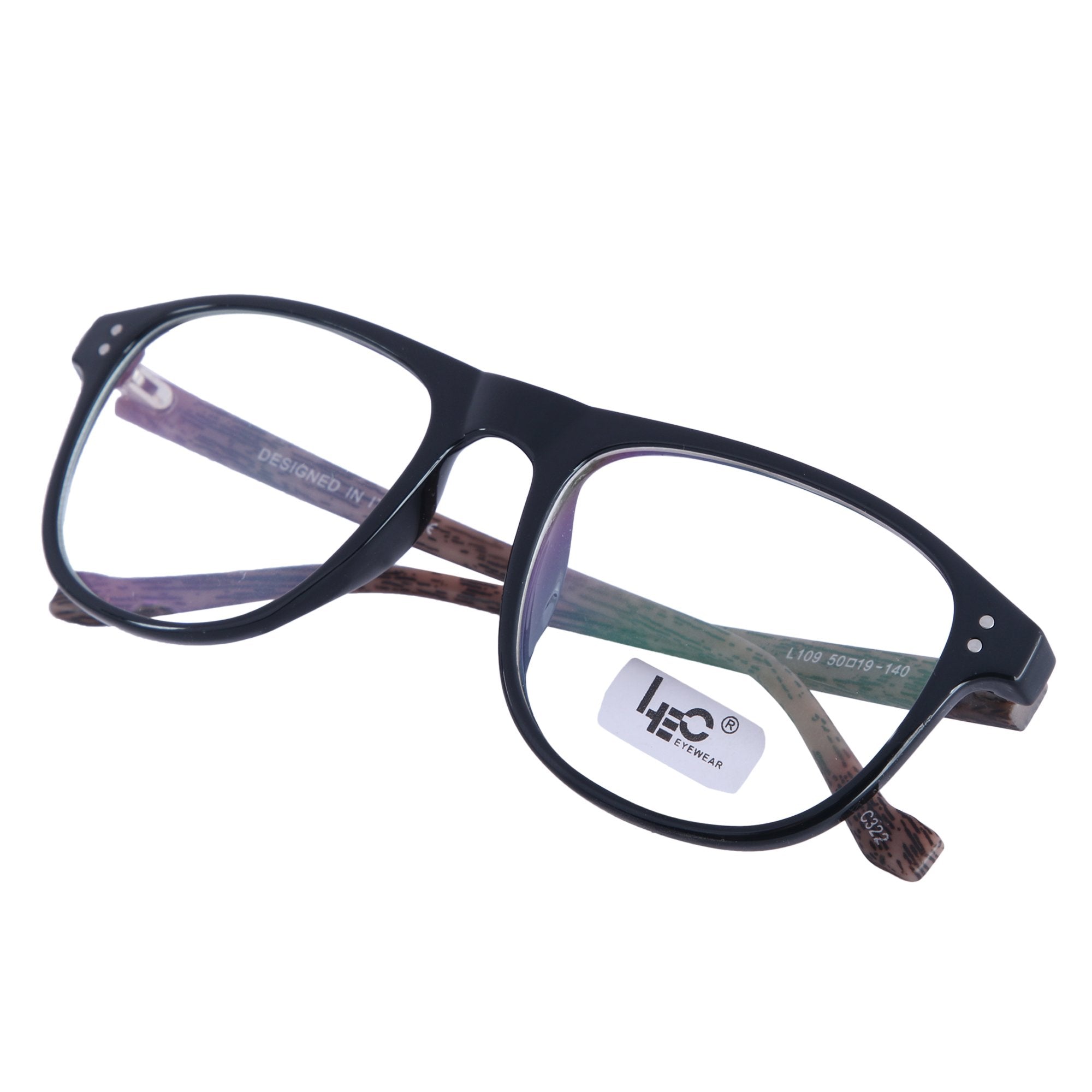 Black & Matte Brown Square Reading Eyeglasses – L109 C322