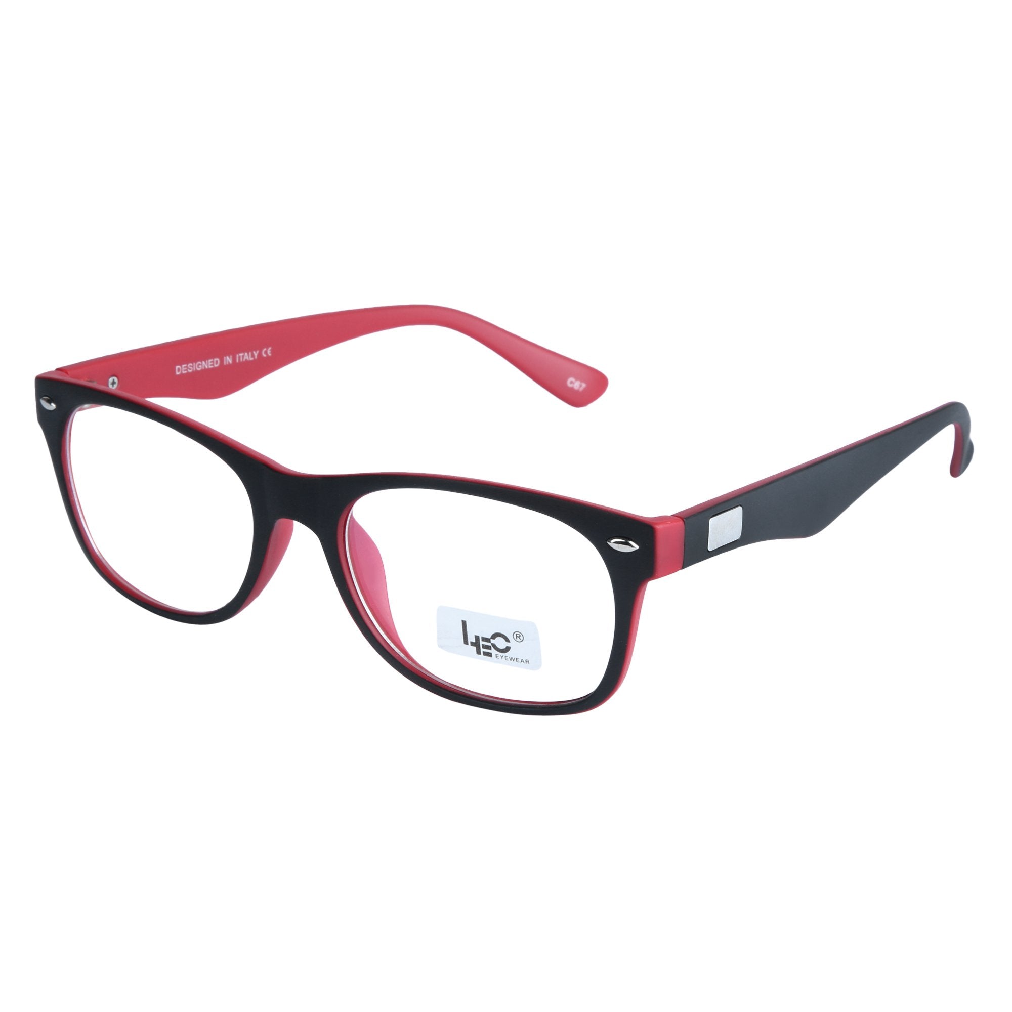 Black & Red Wayfarer Rimmed Eyeglasses - L3108-C67
