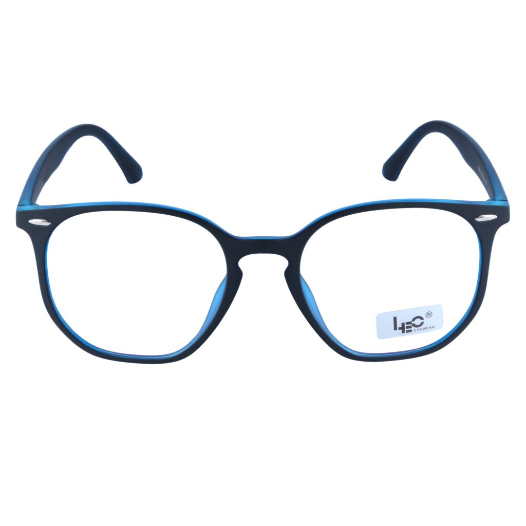Black & Blue Hexagon Rimmed Eyeglasses - L106. C4