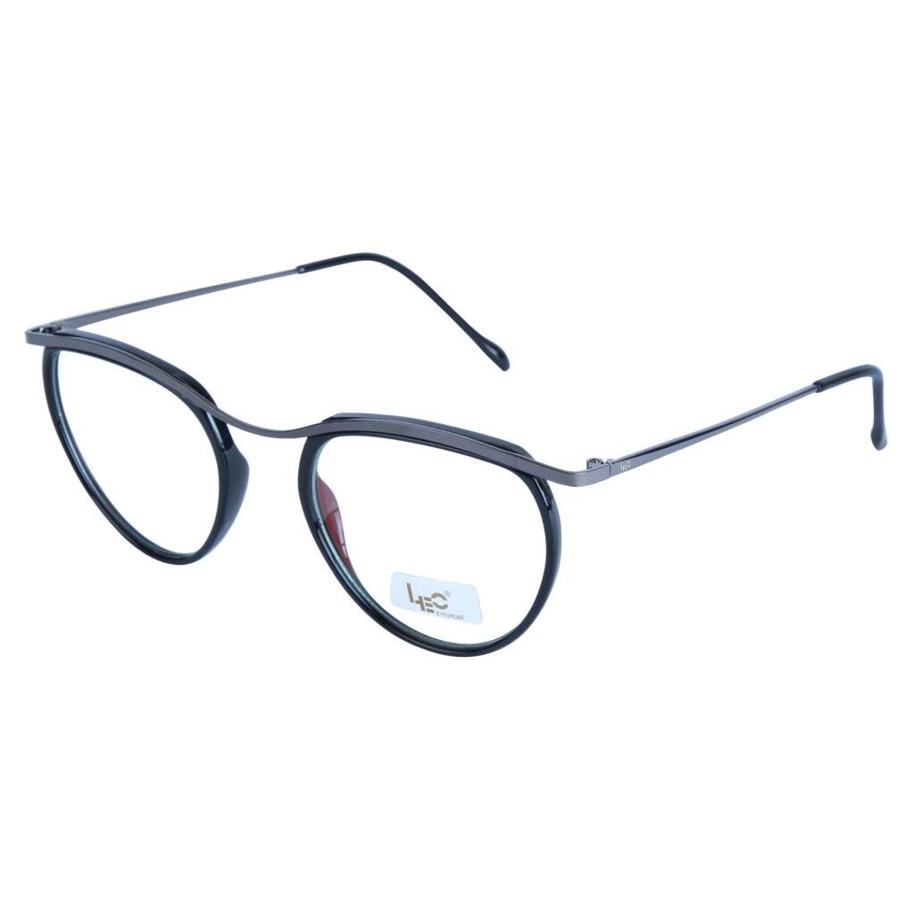 Black Rimmed Round Eyeglasses - L-1544BLK