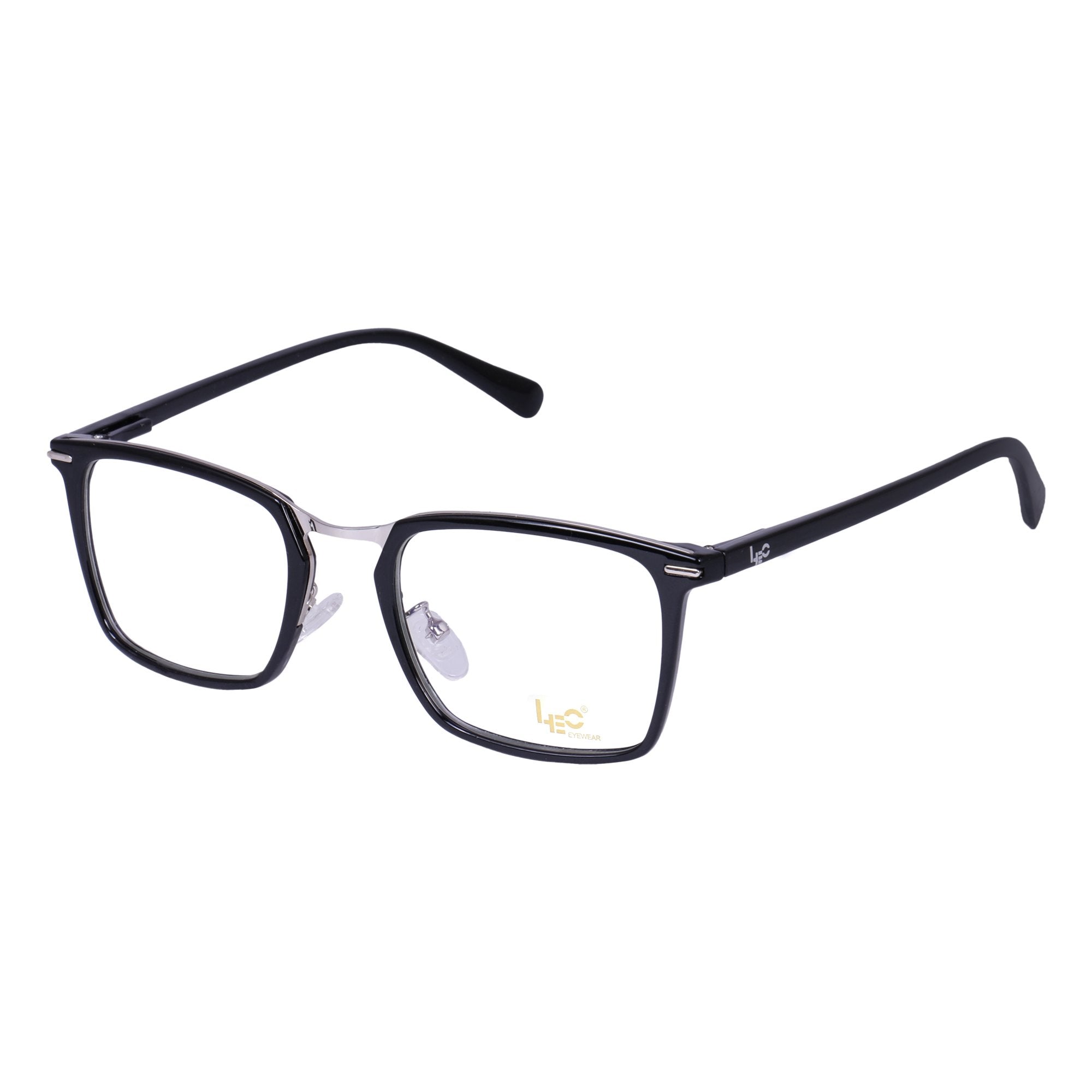 Black & Silver Square Rimmed Eyeglasses - L2755