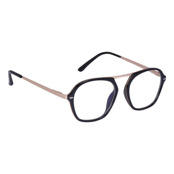 Black & Gold Square Rimmed Eyeglasses - L2846