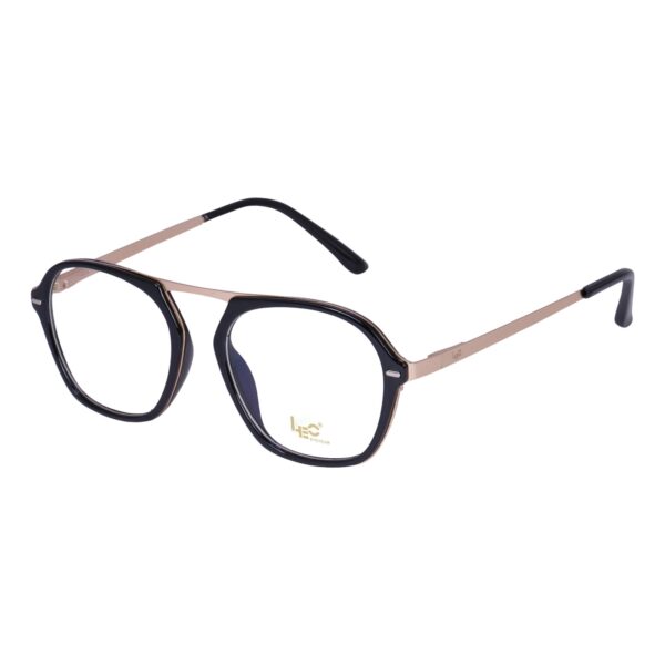 Black & Gold Square Rimmed Eyeglasses - L2846