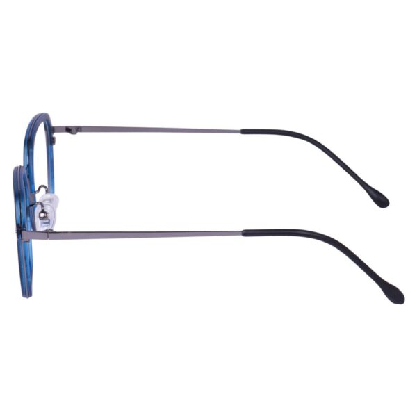 Black & Blue Hexagon Rimmed Eyeglasses - L1599