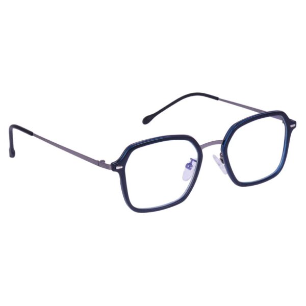 Black & Silver Hexagon Rimmed Eyeglasses - L1599