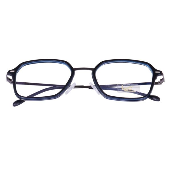 Black & Blue Hexagon Rimmed Eyeglasses - L1599
