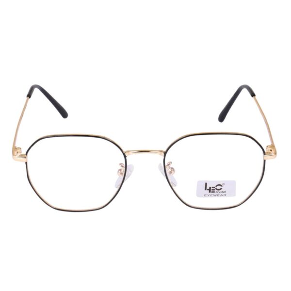 Gold & Black Hexagon Metal Eyeglasses - L3143