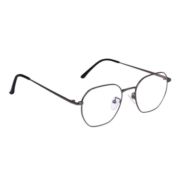 Grey Hexagon Metal Eyeglasses - L3143