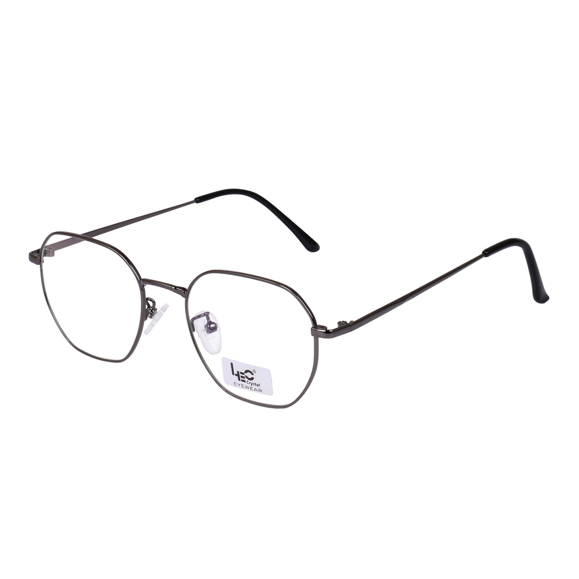 Grey Hexagon Metal Eyeglasses - L3143
