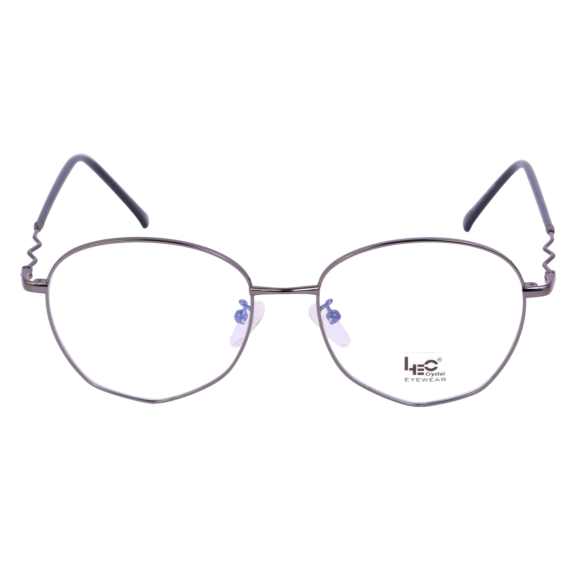 Vintage Gray Hexagon Metal Eyeglasses - L35014