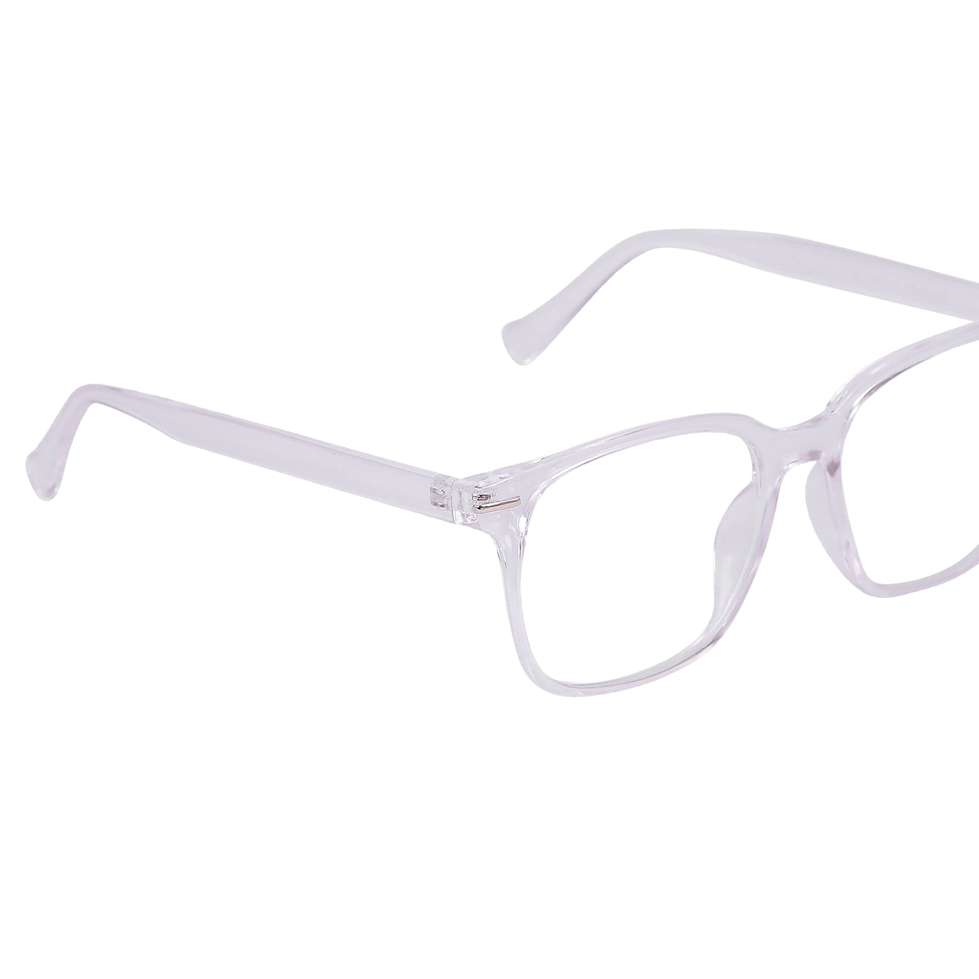 Transparent White Rimmed Square Eyeglasses - L115