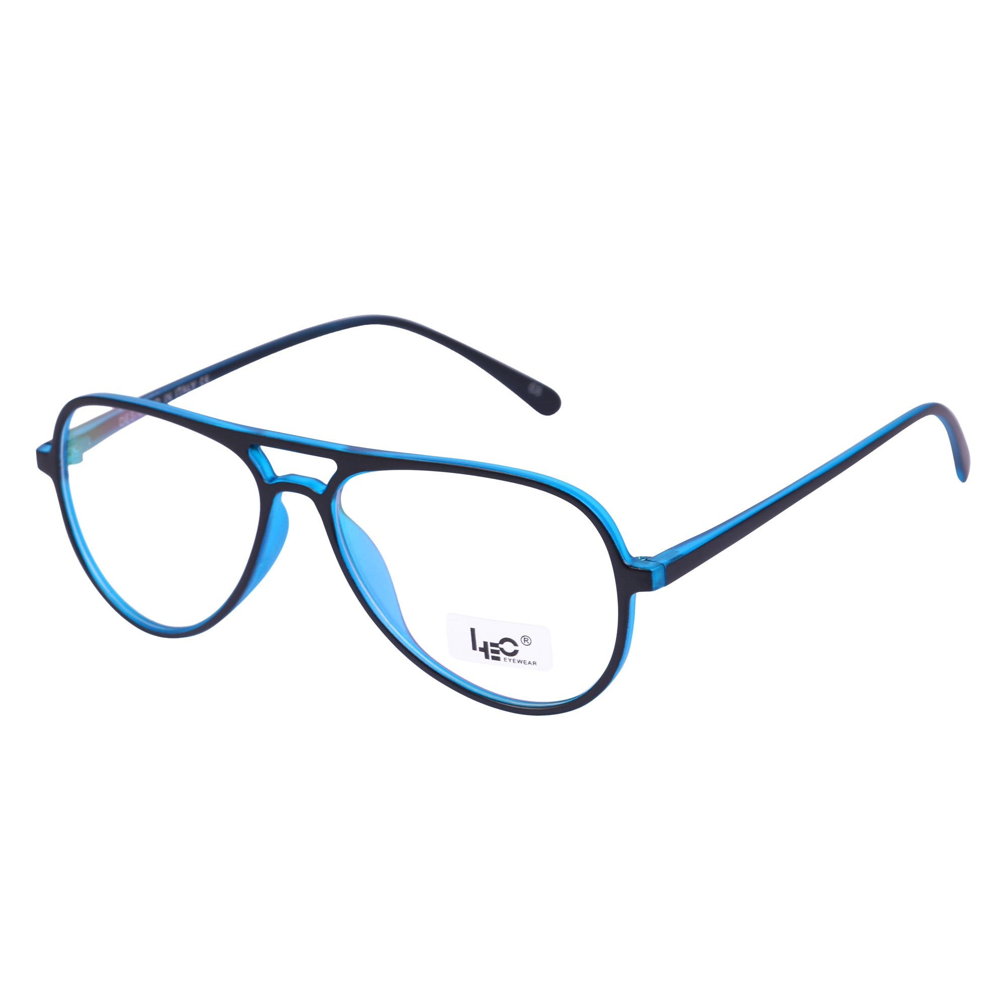 Black & Blue Rimmed Aviator Eyeglasses - L2788-C4