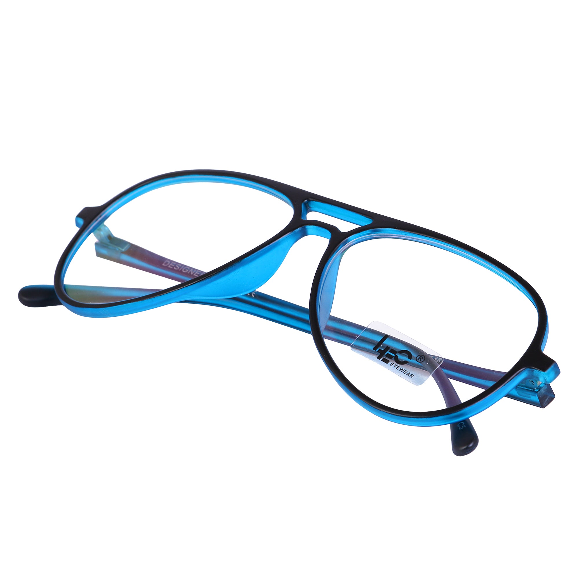 Black & Blue Rimmed Aviator Eyeglasses - L2788-C4