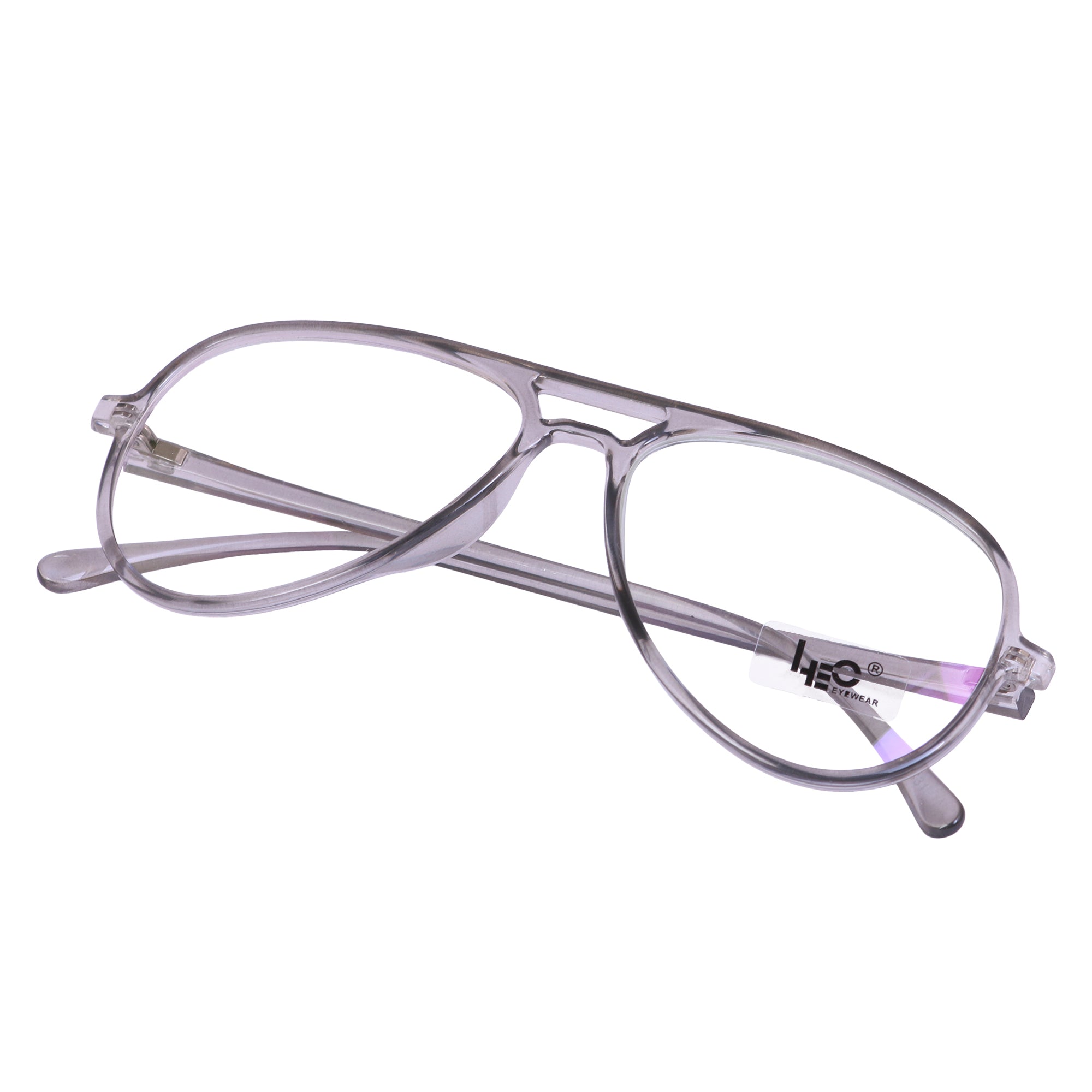 Transparent Grey Rimmed Aviator Eyeglasses - L2788-C31