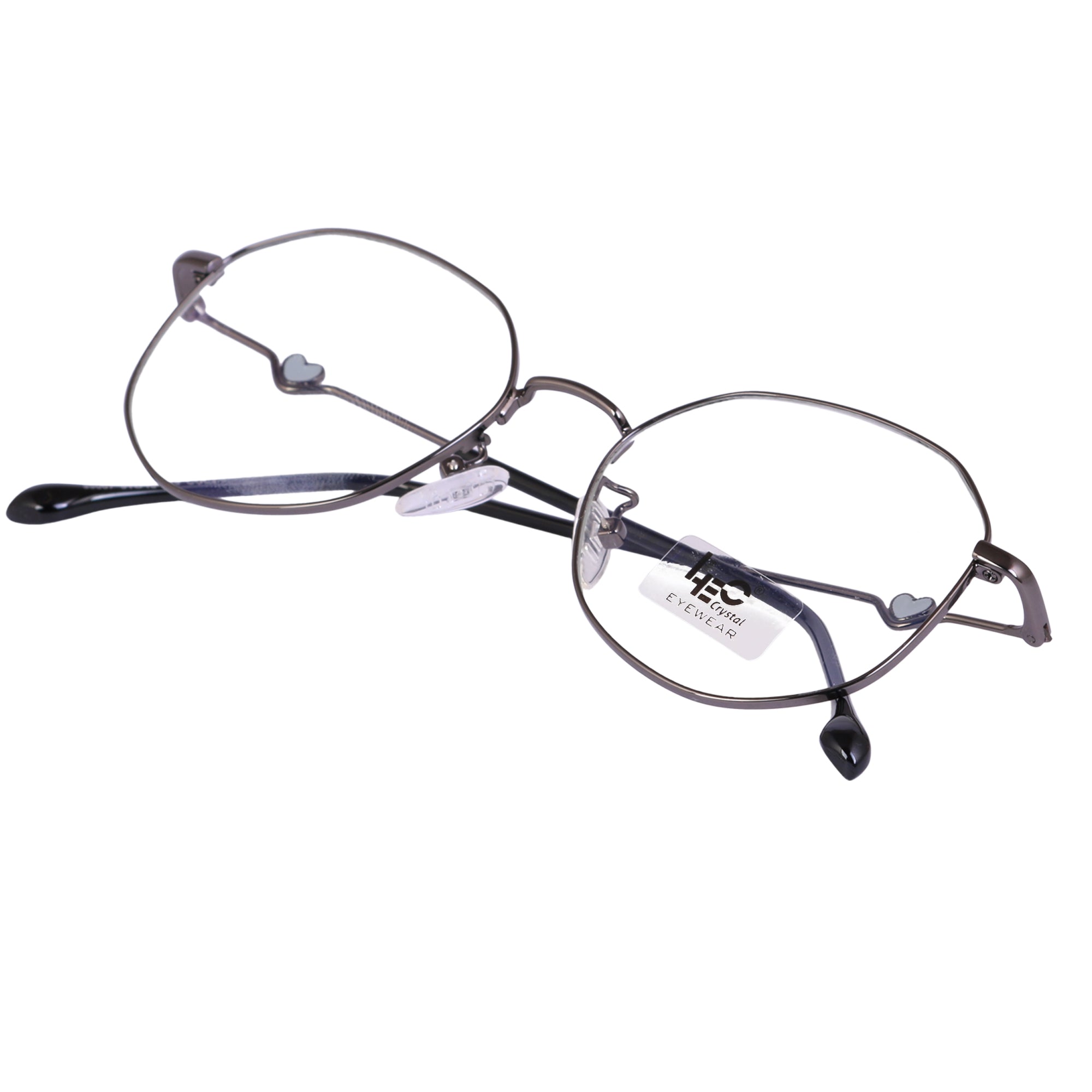 Gray Rimmed Hexagon Metal Eyeglasses - L35007