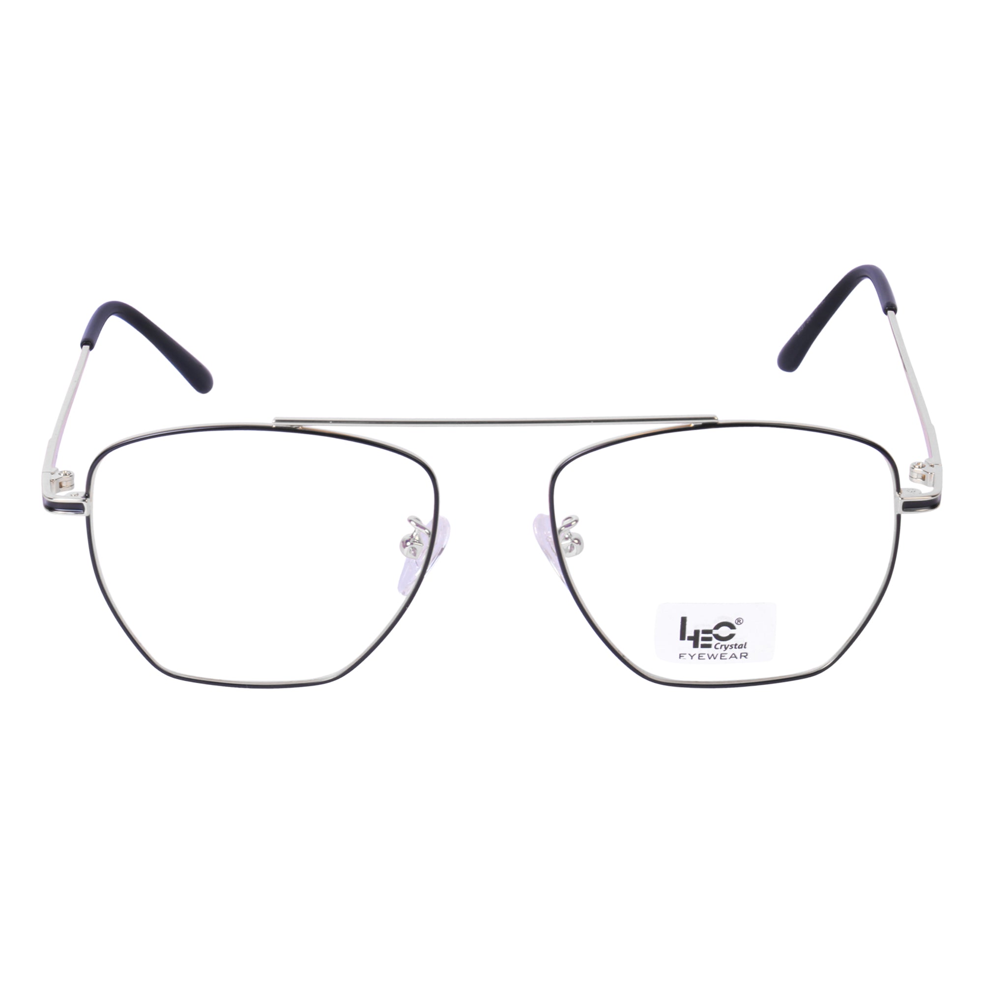 Vinate Black & Silver Hexagon Metal Eyeglasses - L3131