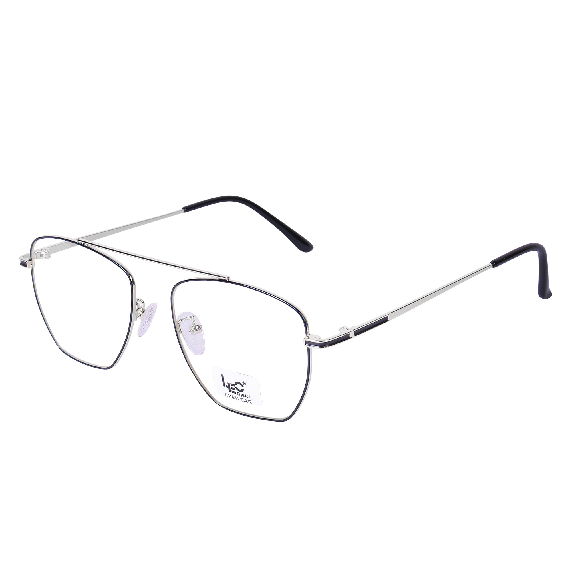 Vinate Black & Silver Hexagon Metal Eyeglasses - L3131