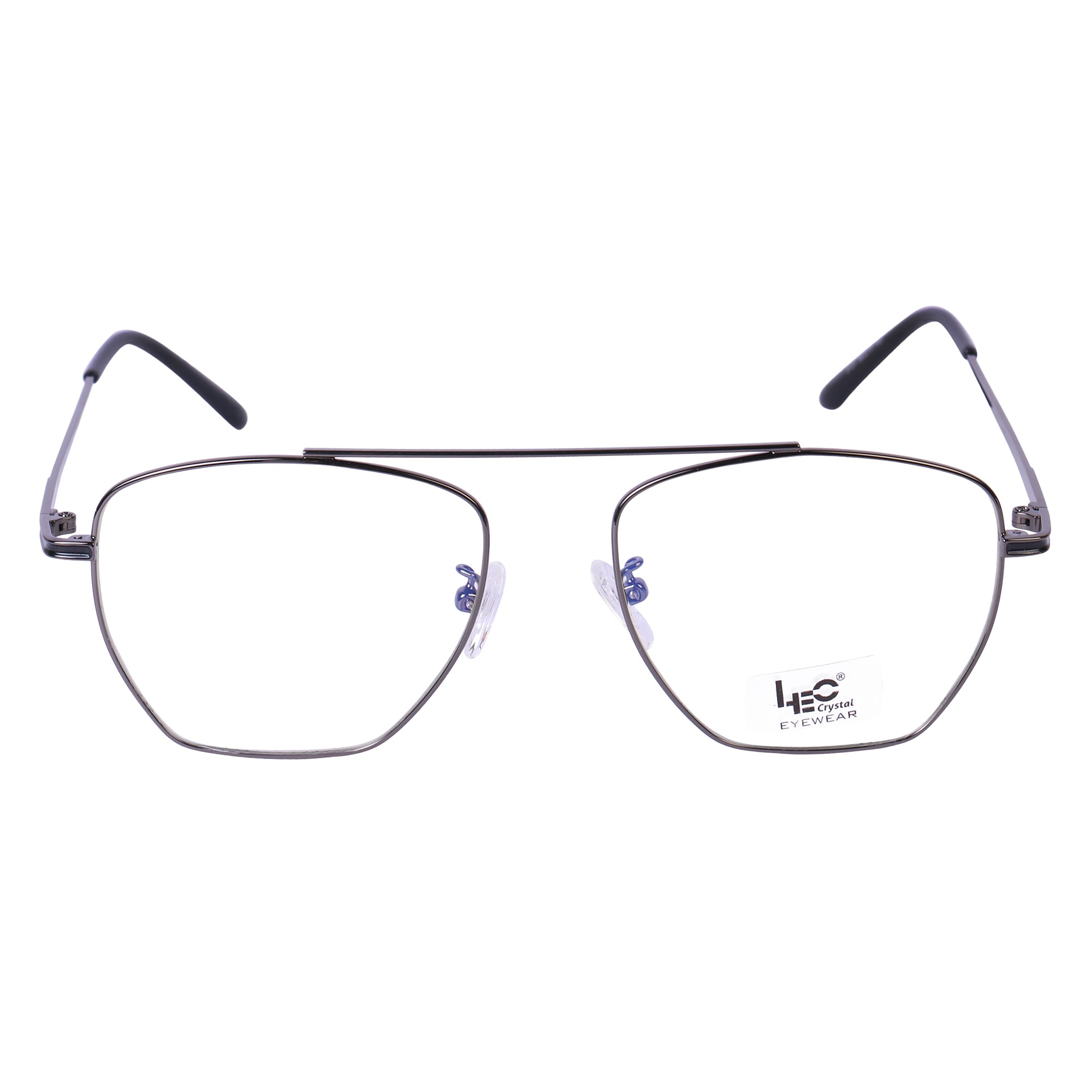 Vintage Grey Hexagon Metal Eyeglasses - L3131