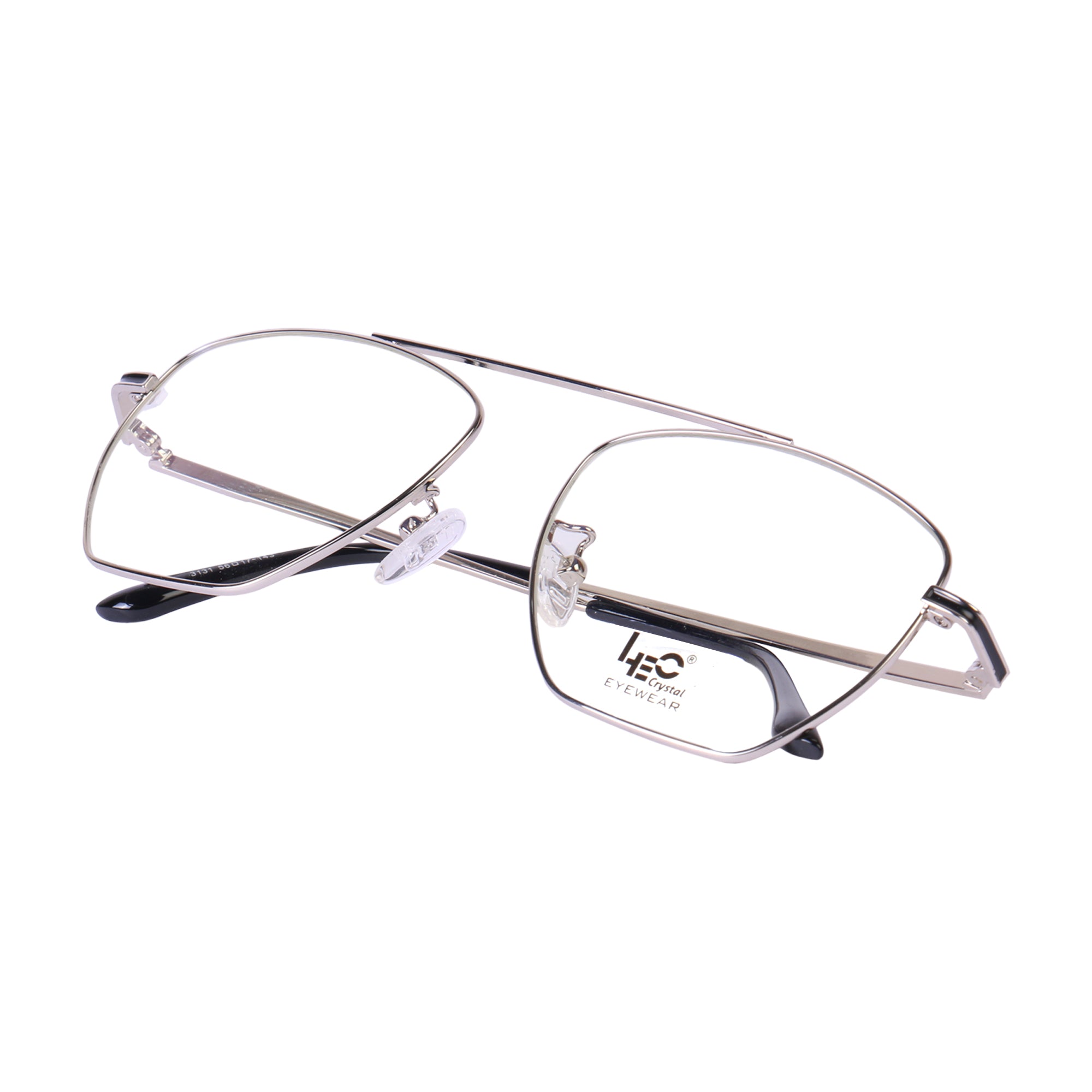 Vintage Silver Hexagon Metal Eyeglasses - L3131