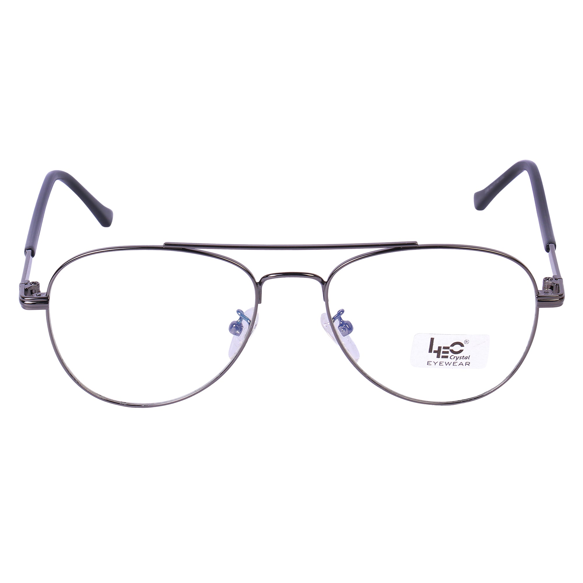 Gray Aviator Metal Eyeglasses - L3195
