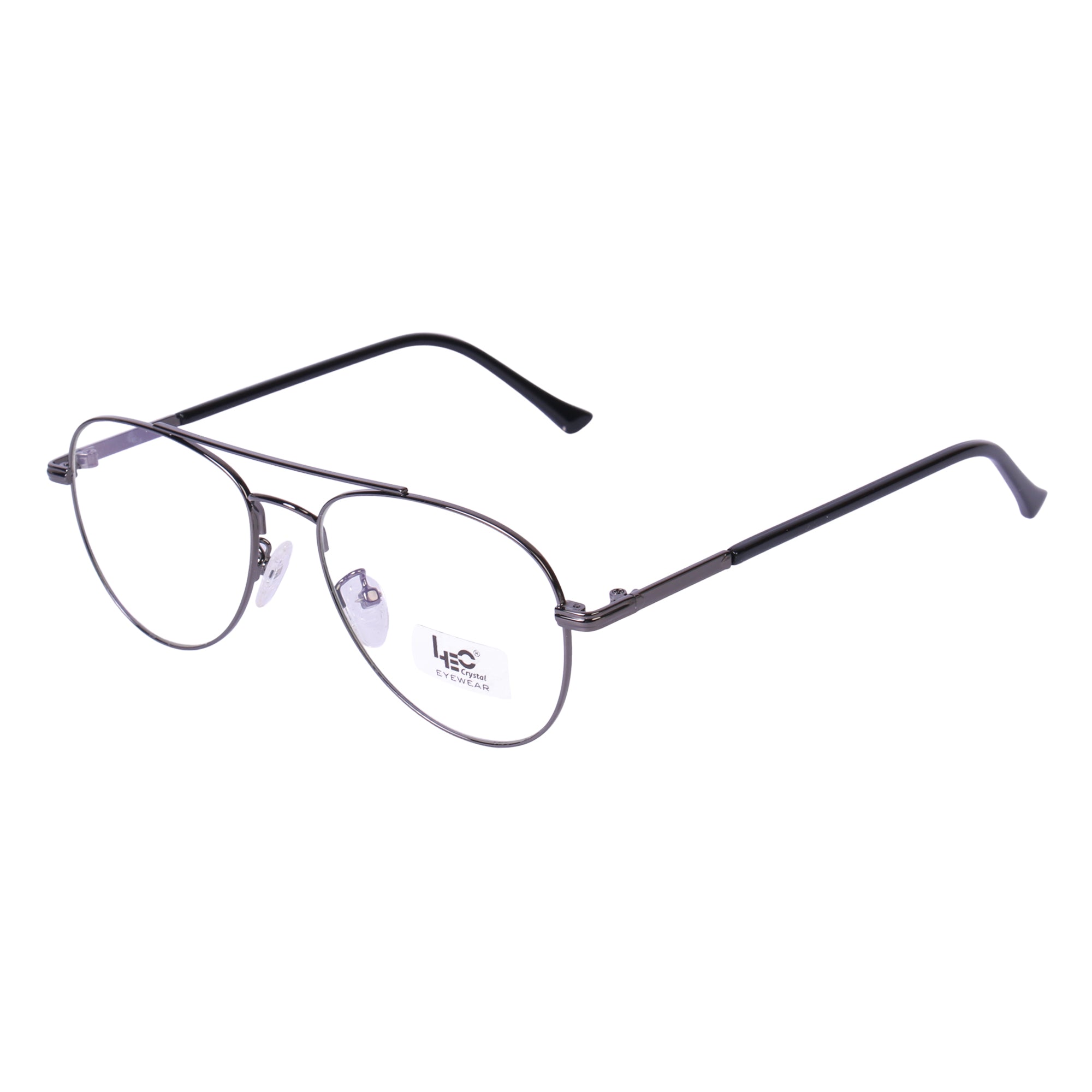 Gray Aviator Metal Eyeglasses - L3195