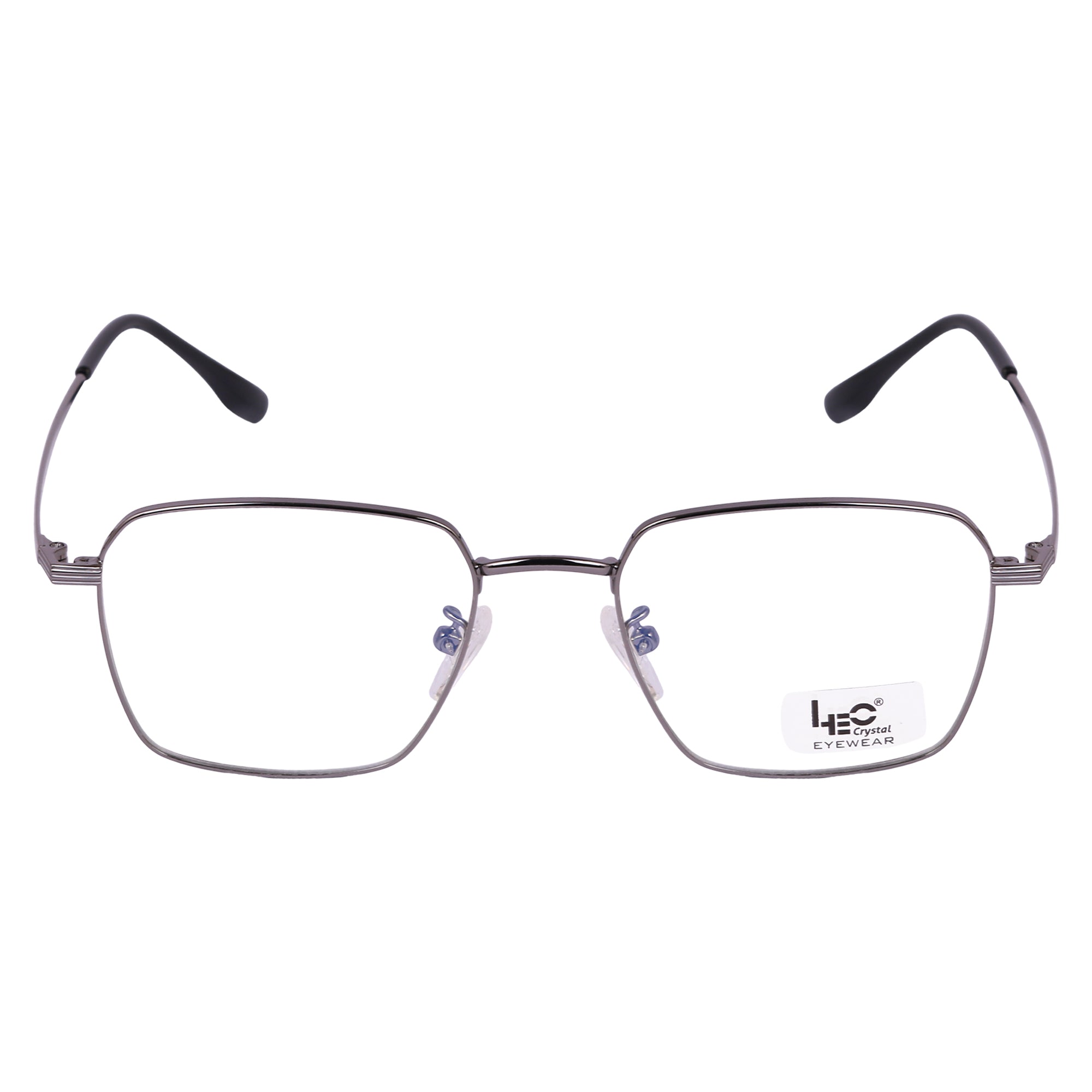 Grey Rimmed Square Metal Eyeglasses - L35006