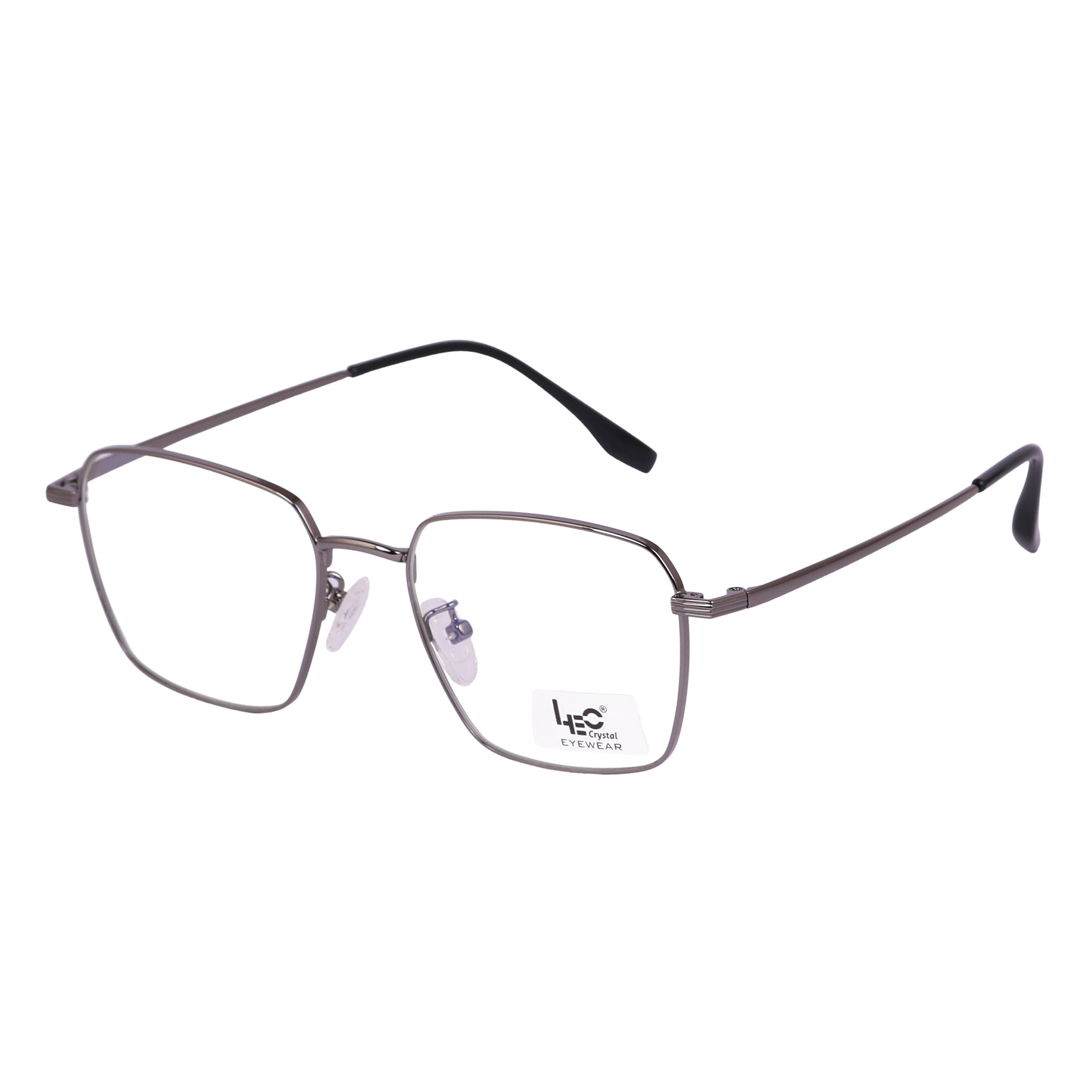 Grey Rimmed Square Metal Eyeglasses - L35006