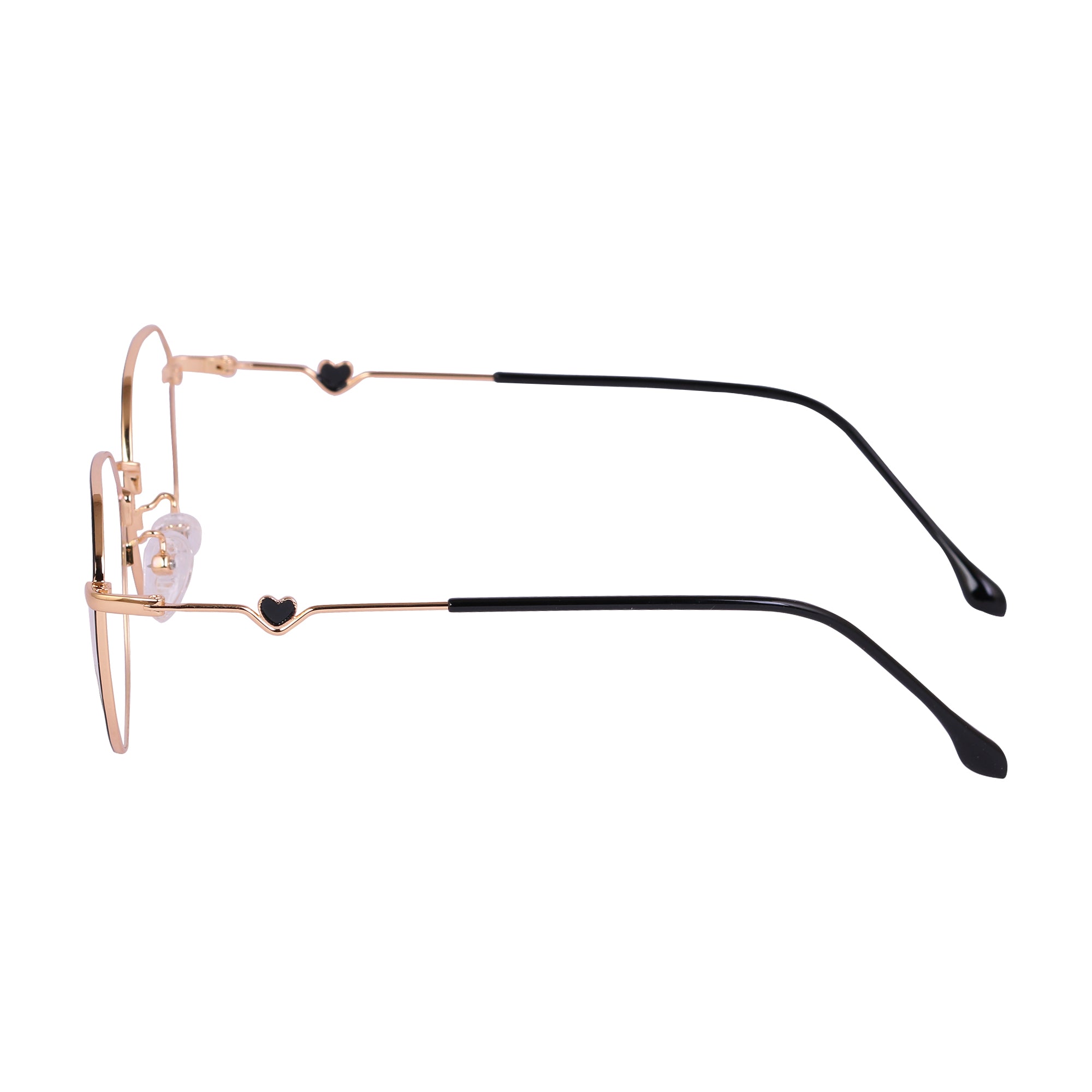 Black & Gold Rimmed Hexagon Metal Eyeglasses - L35007