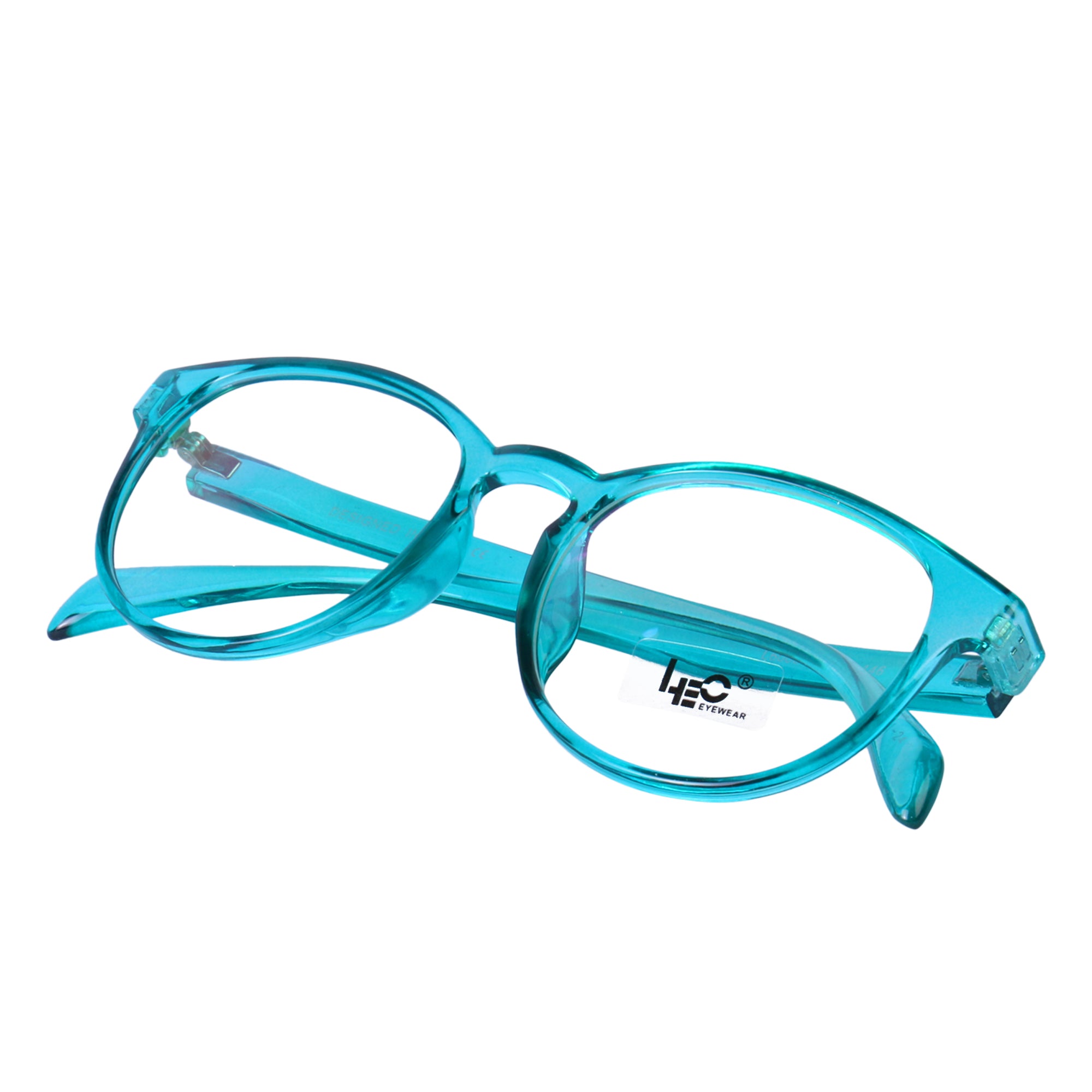 Green & Transparent Round Eyeglasses - L6006 C1-23