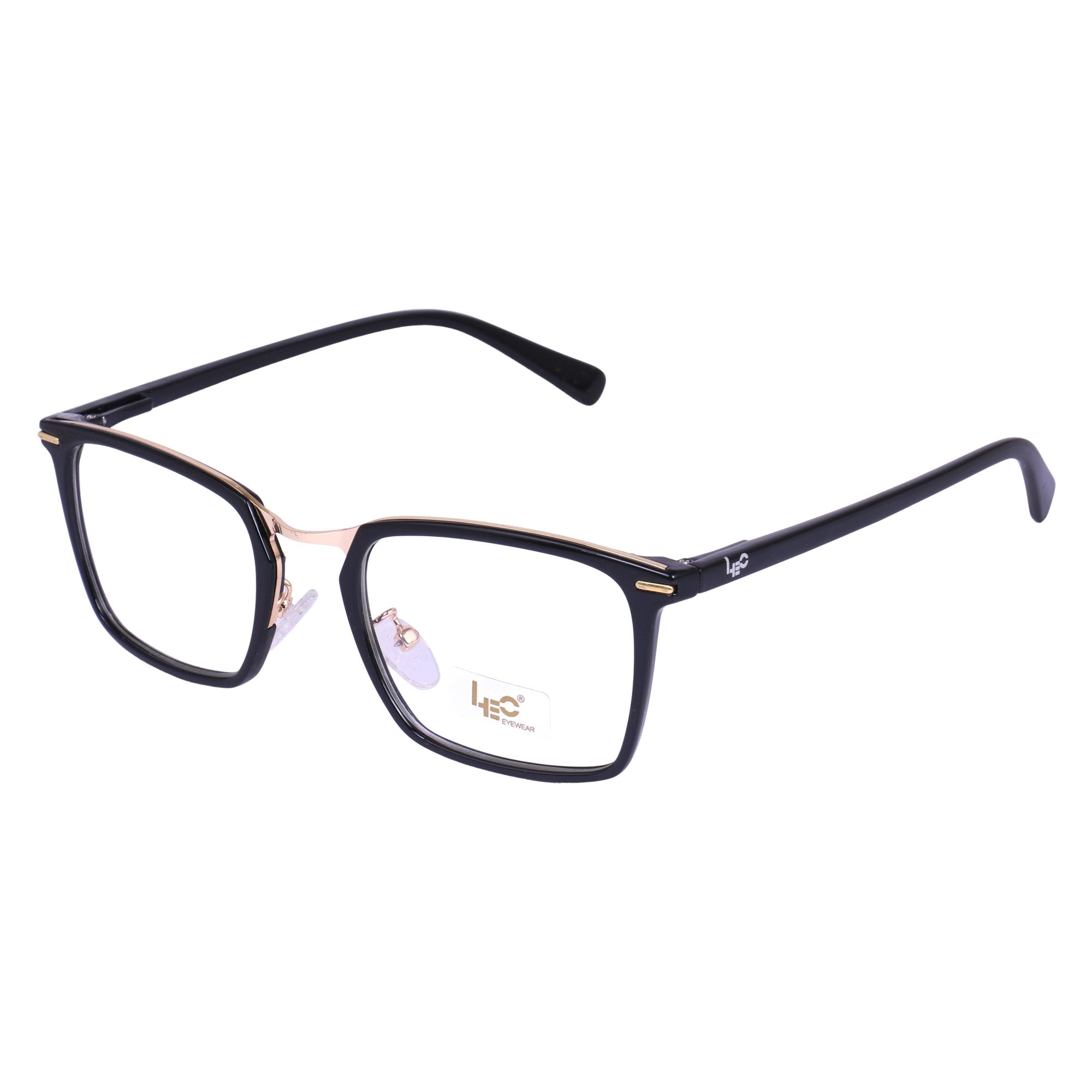 Black & Gold Square Rimmed Eyeglasses - L2755
