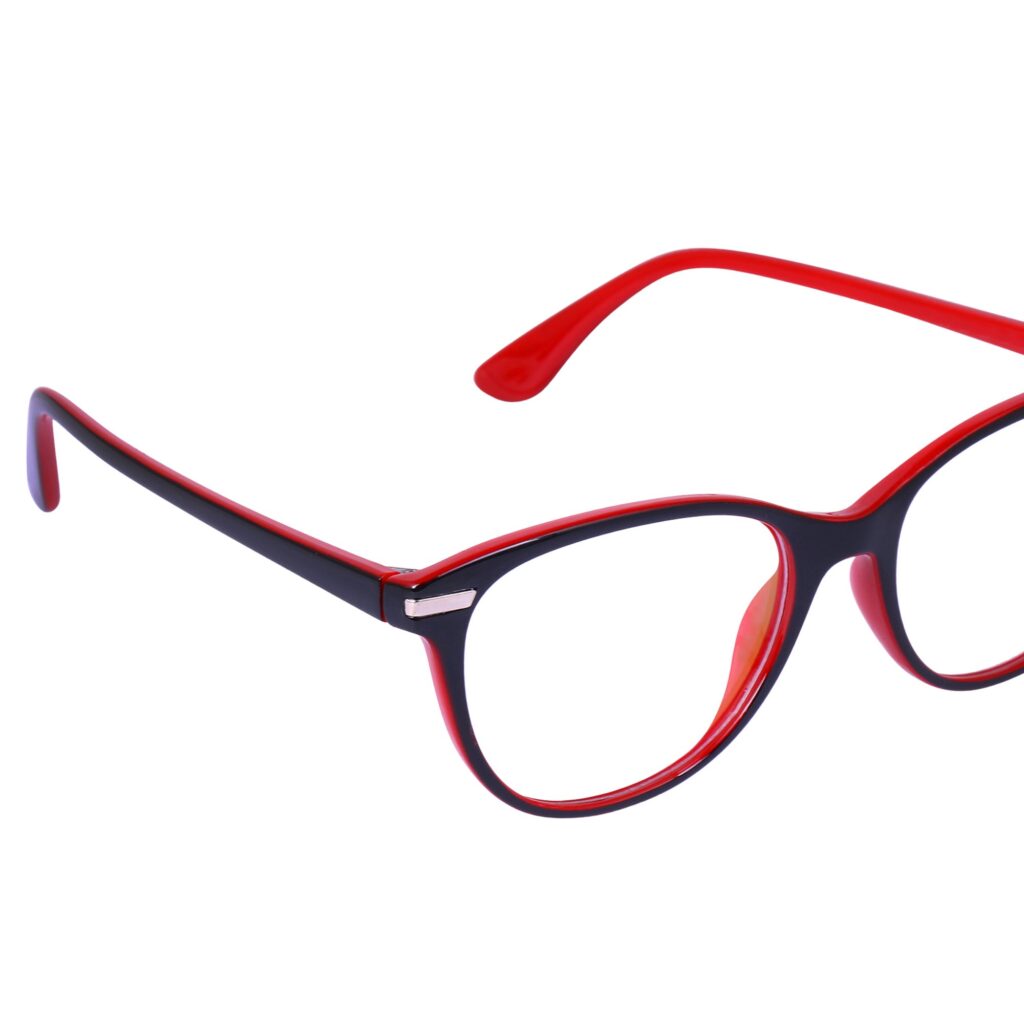 Black & Red Cateye Rimmed Eyeglasses - L2116